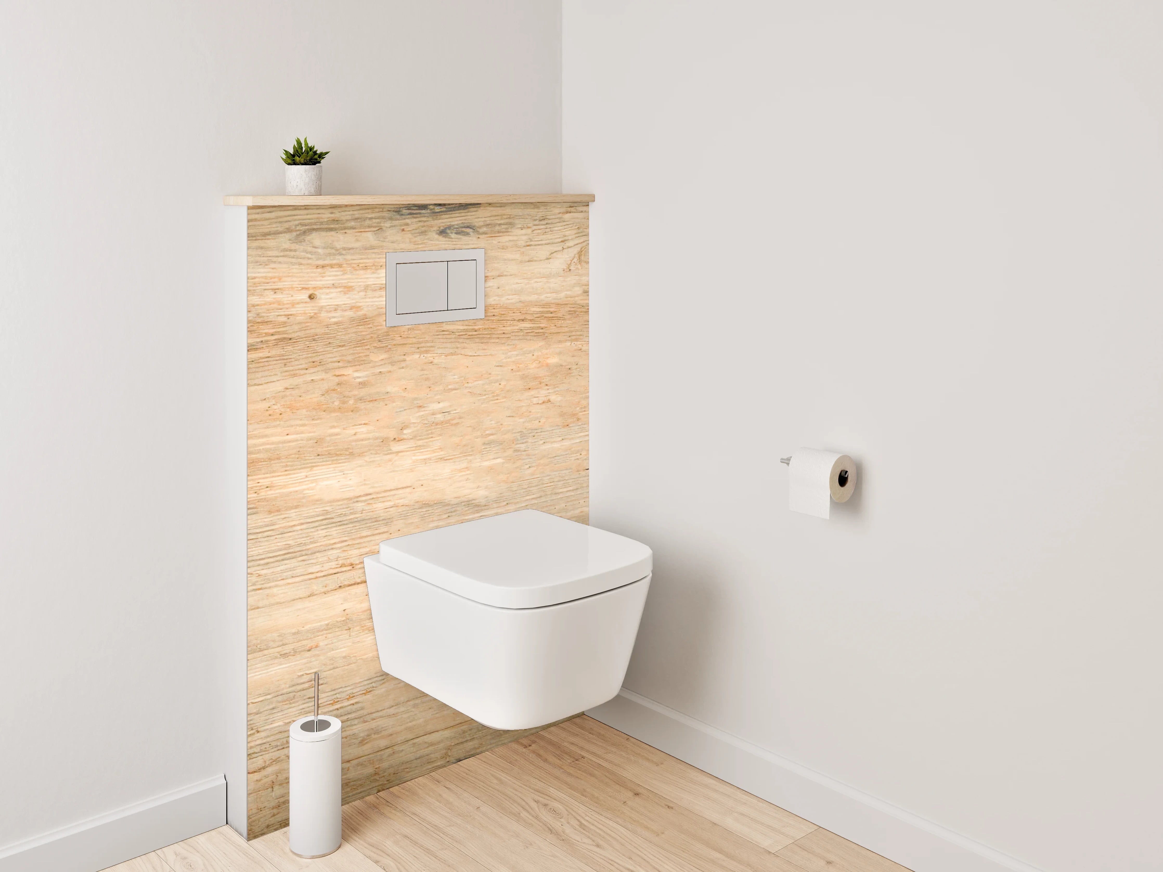 WC-Rückwand - Holzoptik im Naturstil