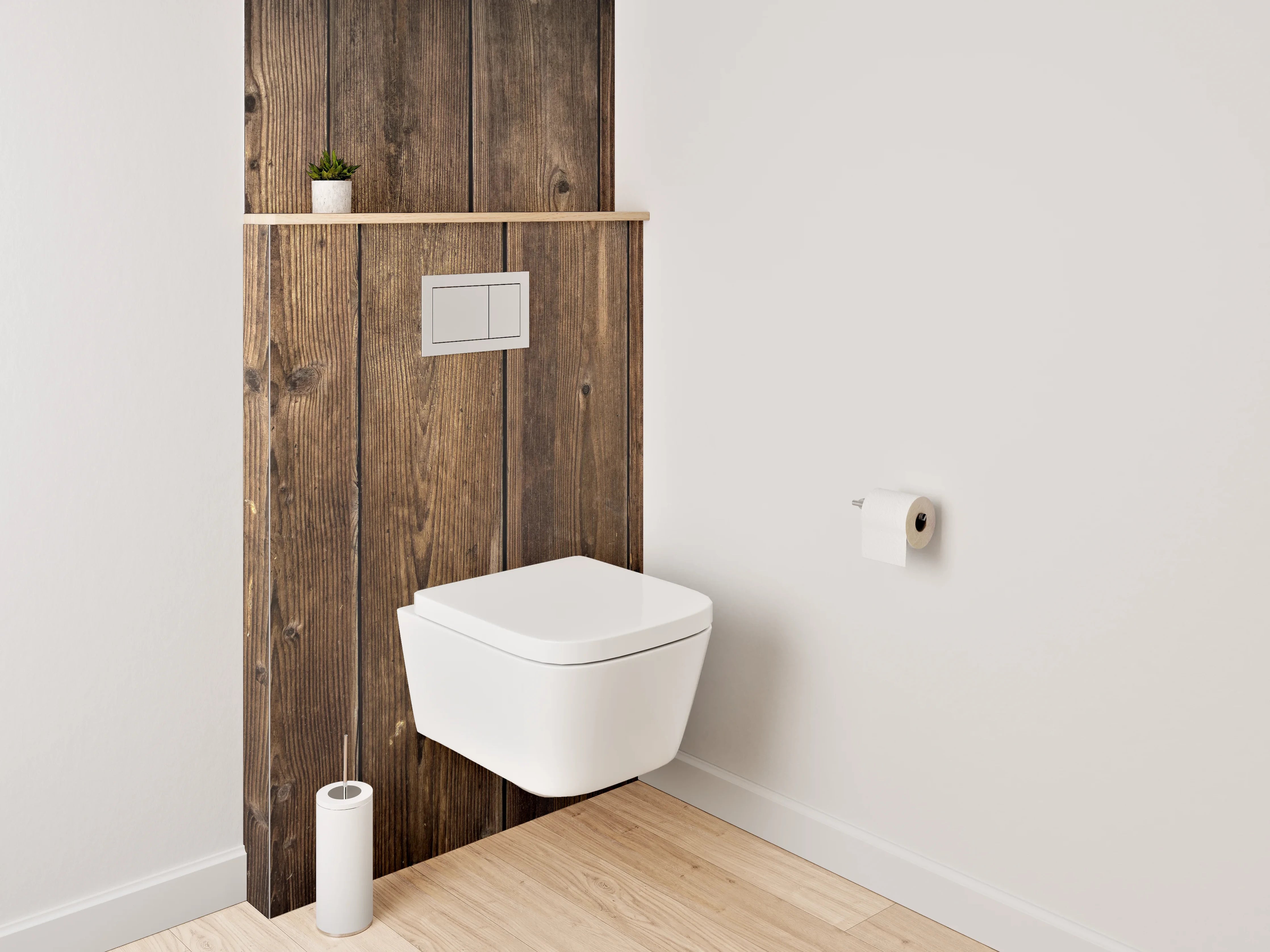 WC-Rückwand - Holzoptik rustikal braun Wanddekor