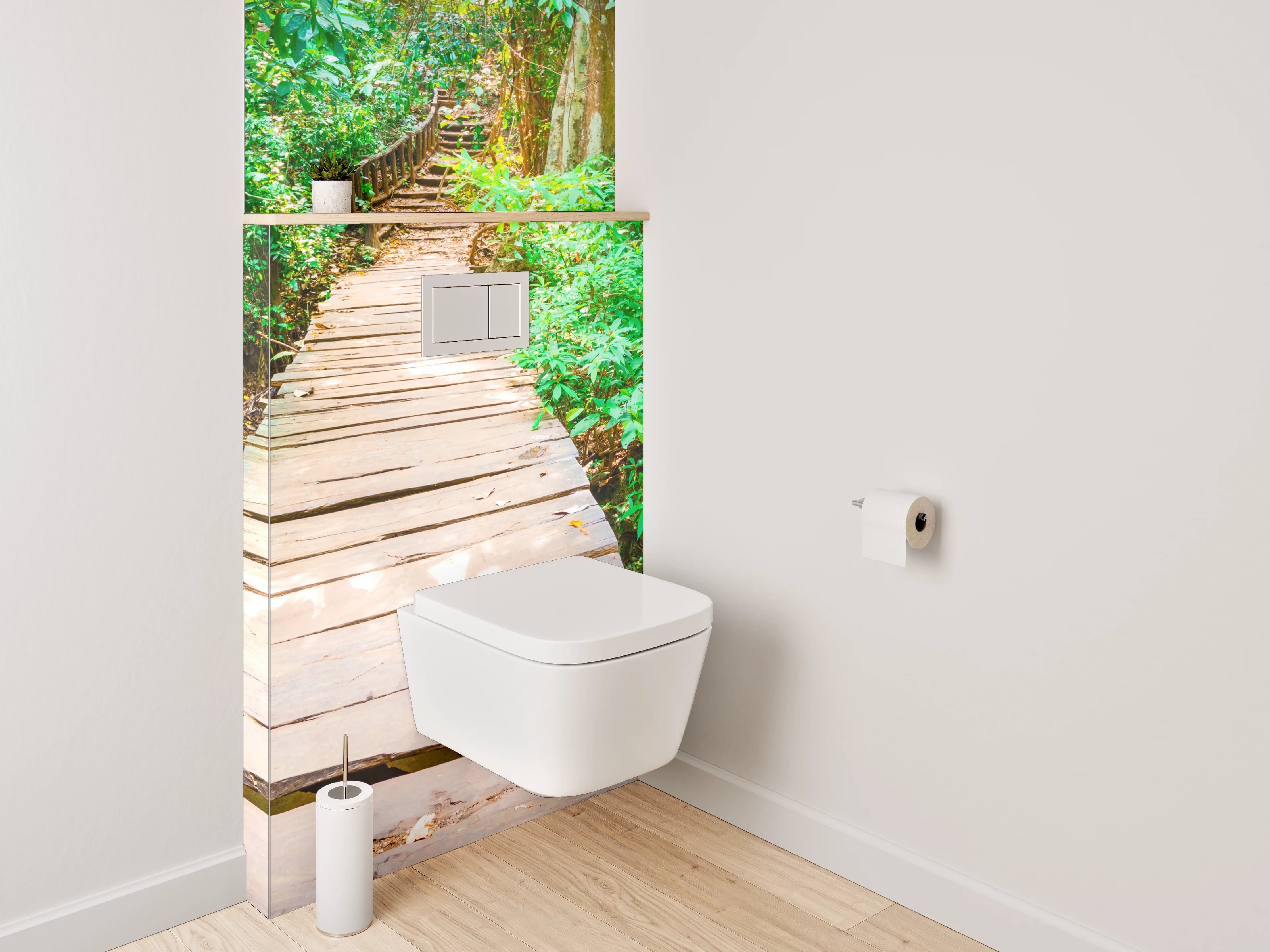 WC-Rückwand - Holzsteg im tropischen Wald