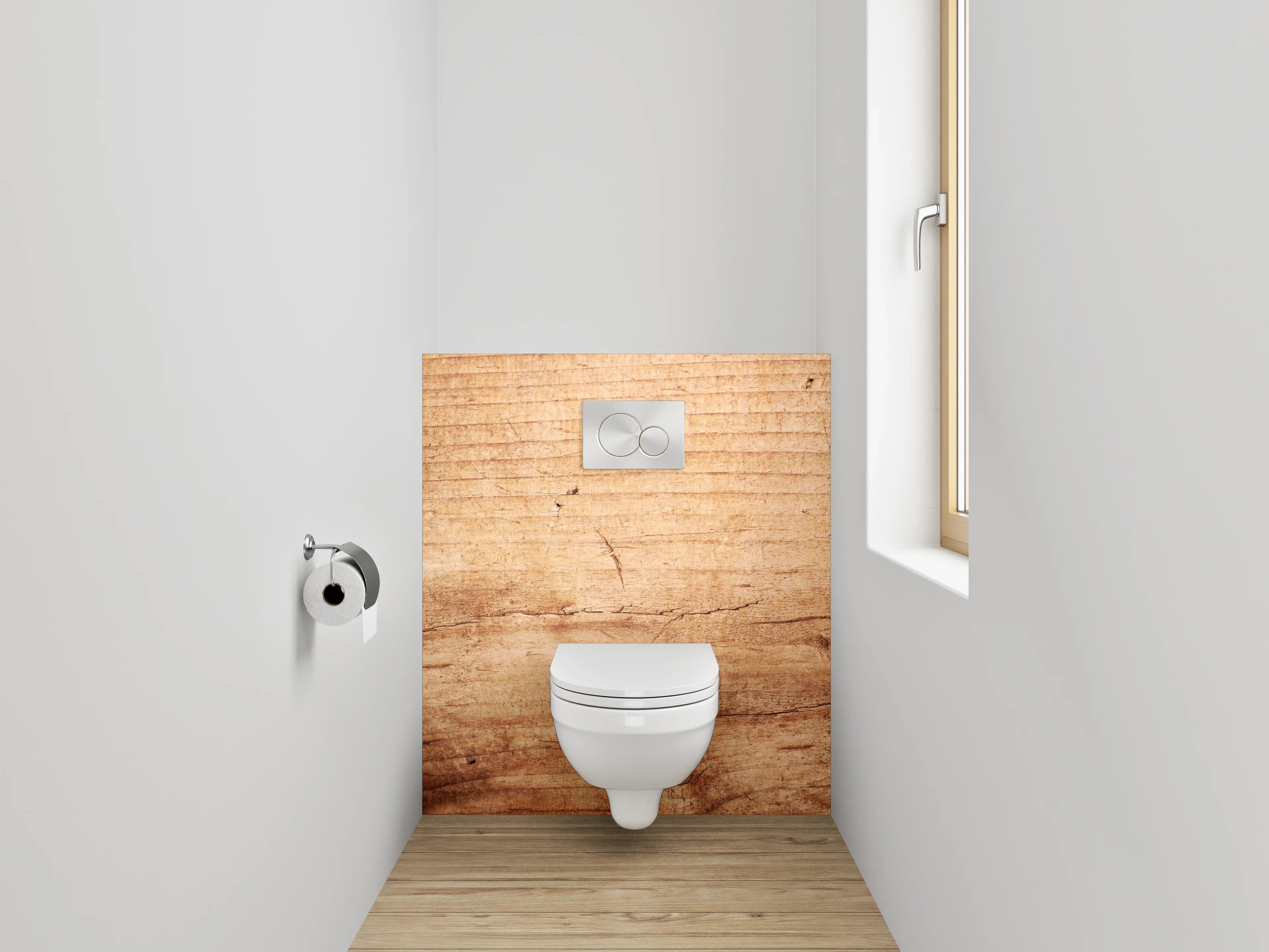 WC-Rückwand - Holzstruktur Natur Braun
