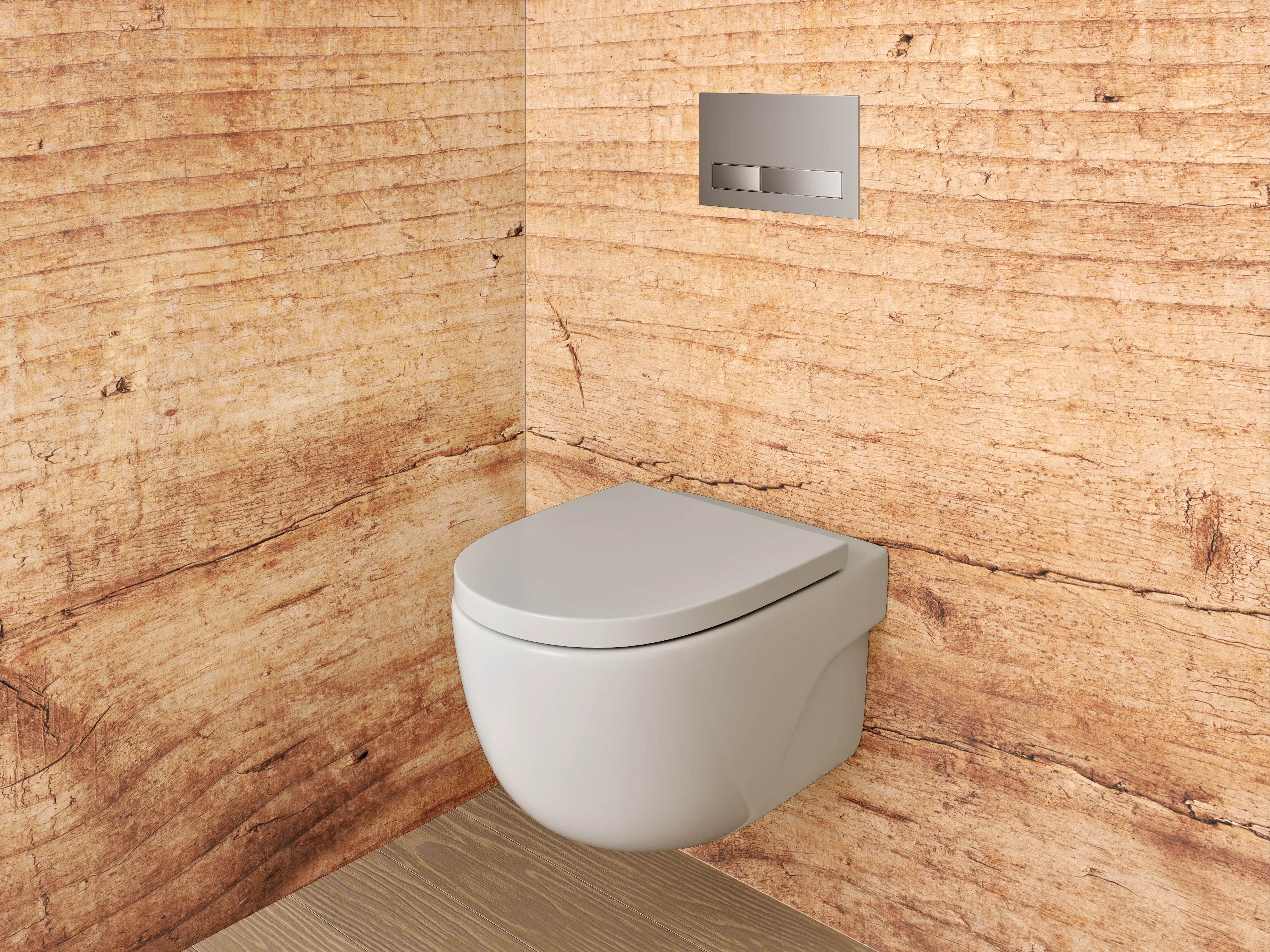 WC-Rückwand - Holzstruktur Natur Braun