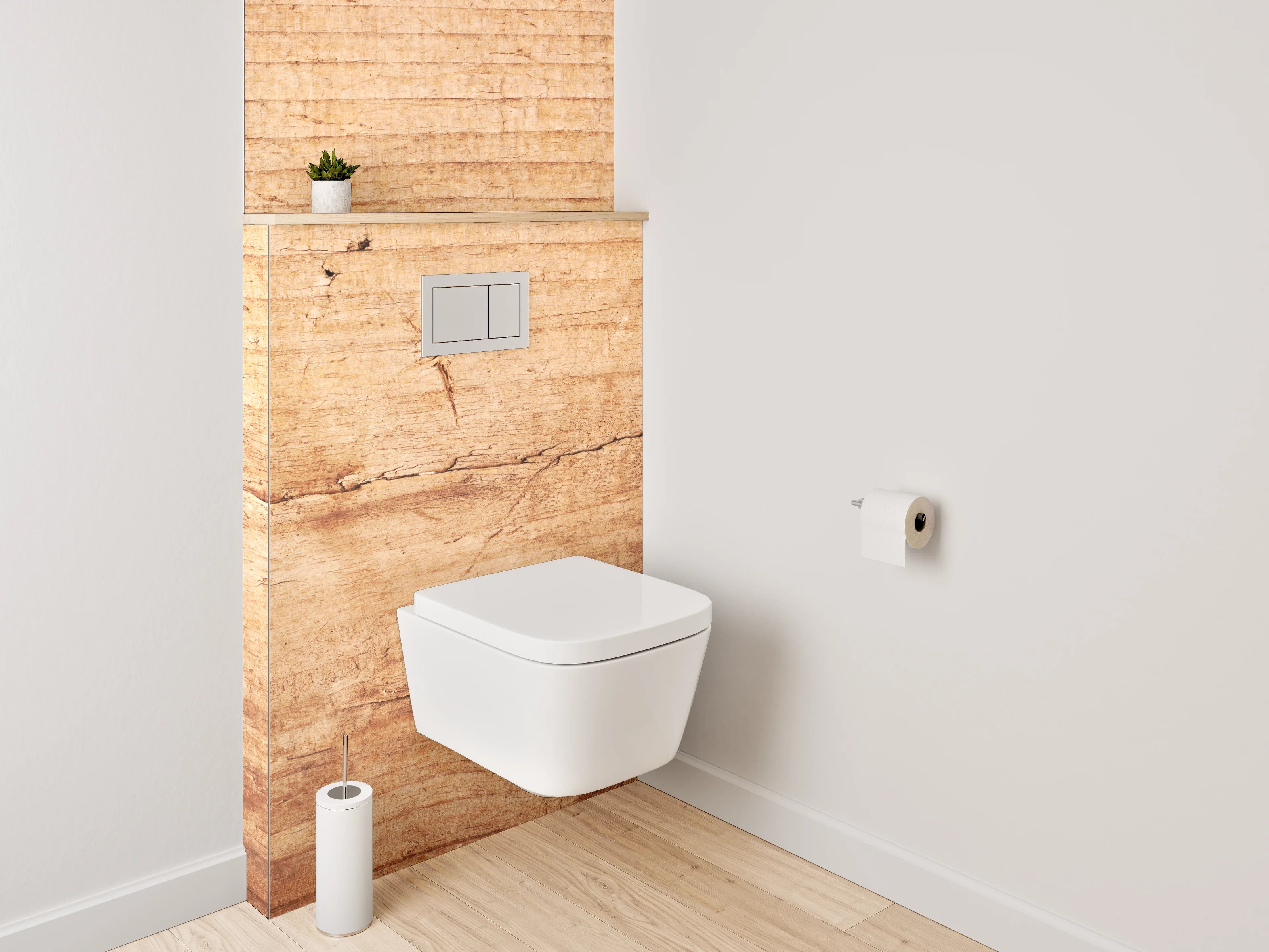 WC-Rückwand - Holzstruktur Natur Braun