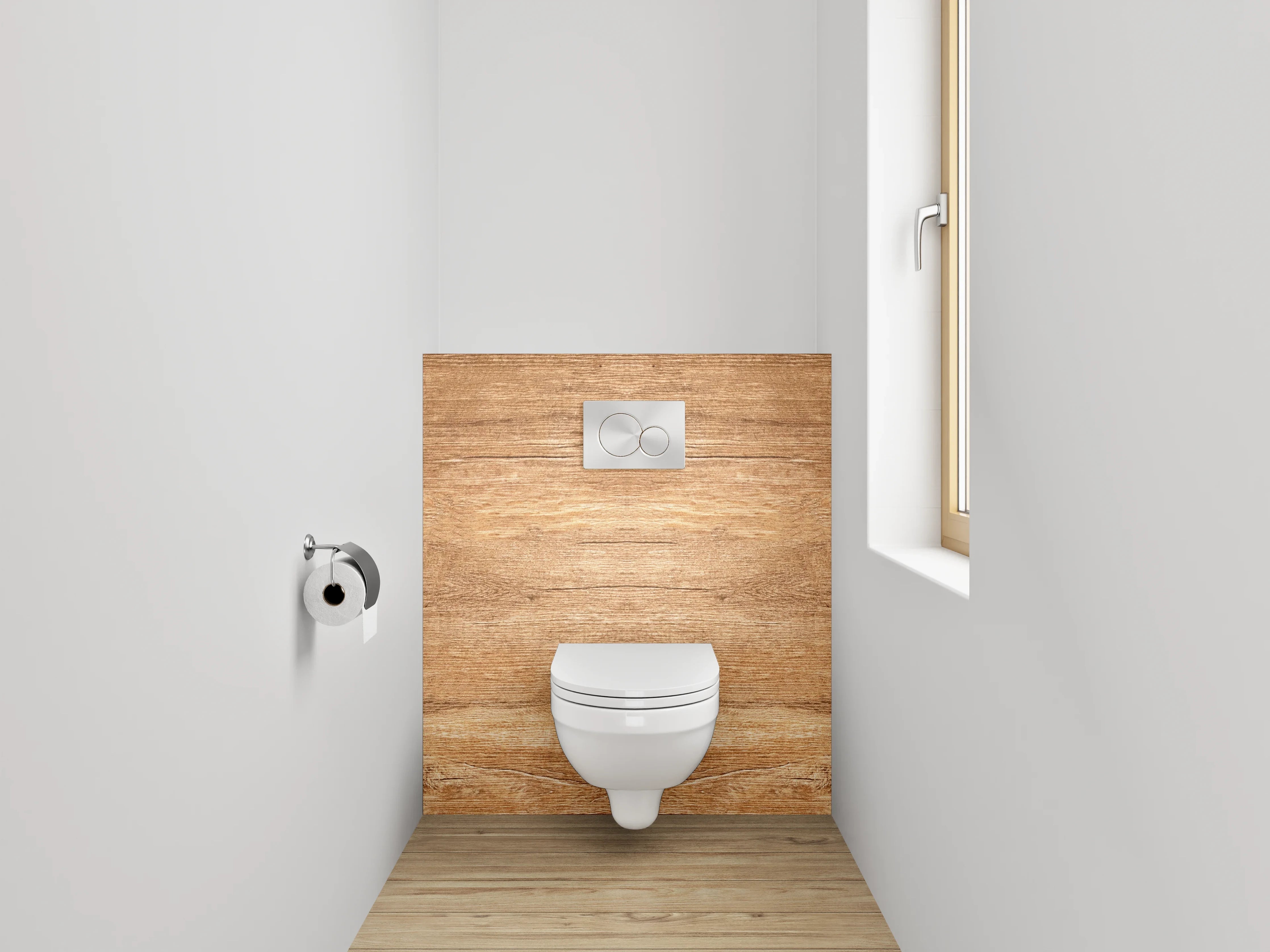 WC-Rückwand - Holzstruktur Naturfarben