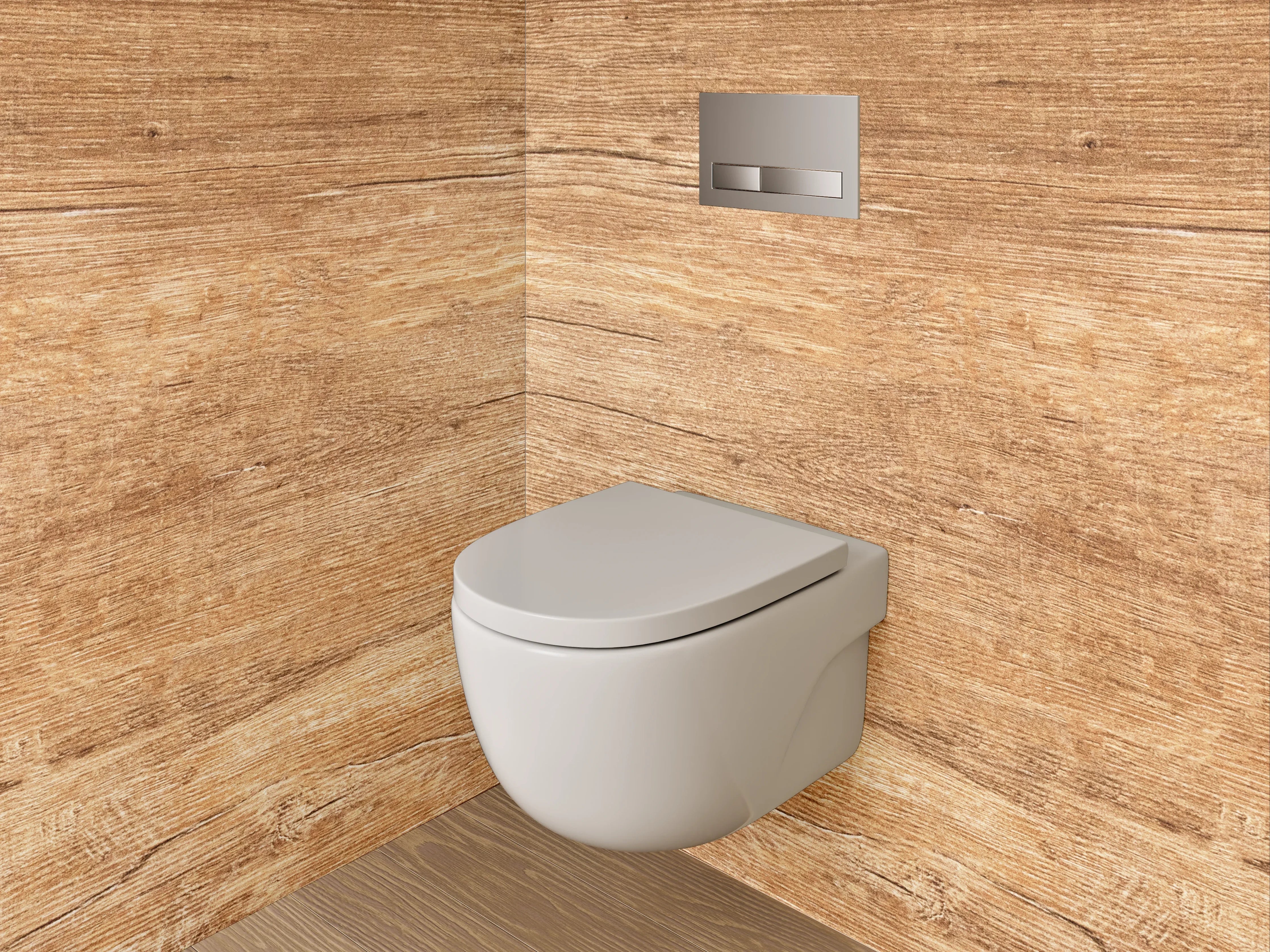 WC-Rückwand - Holzstruktur Naturfarben