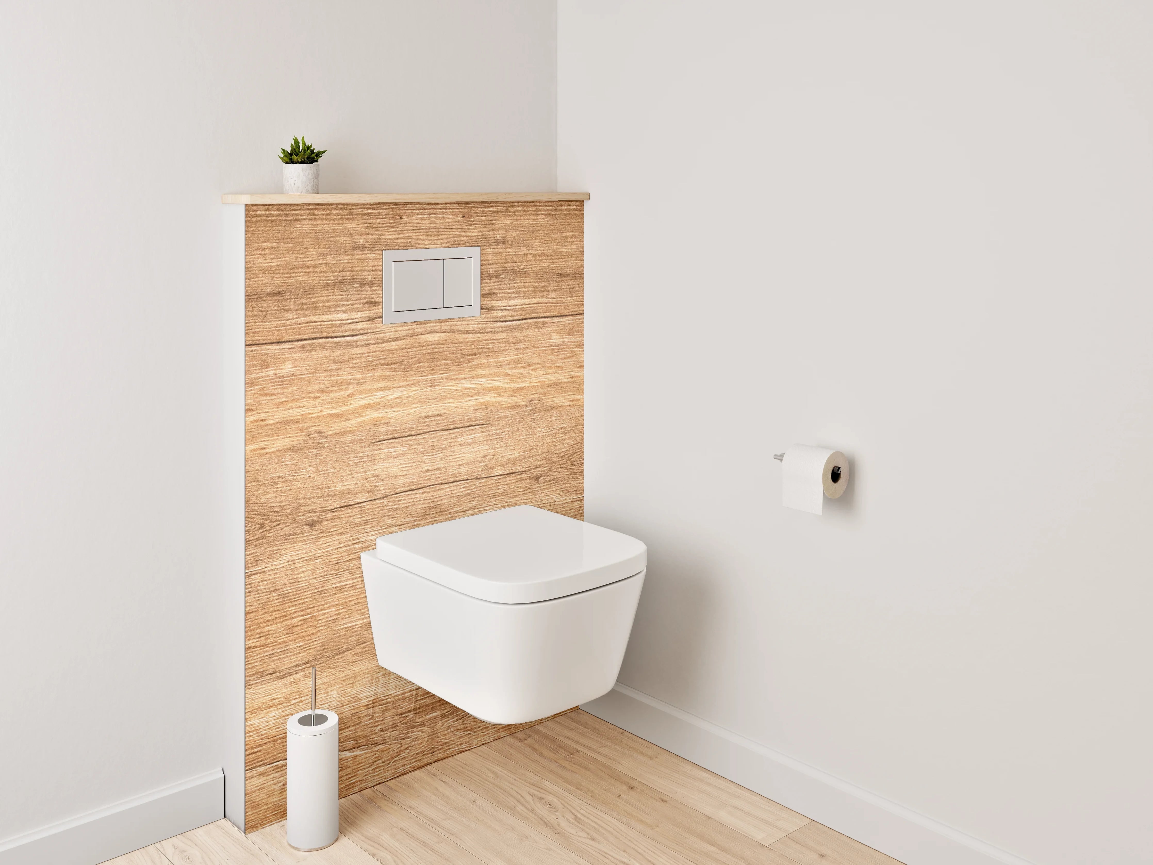 WC-Rückwand - Holzstruktur Naturfarben