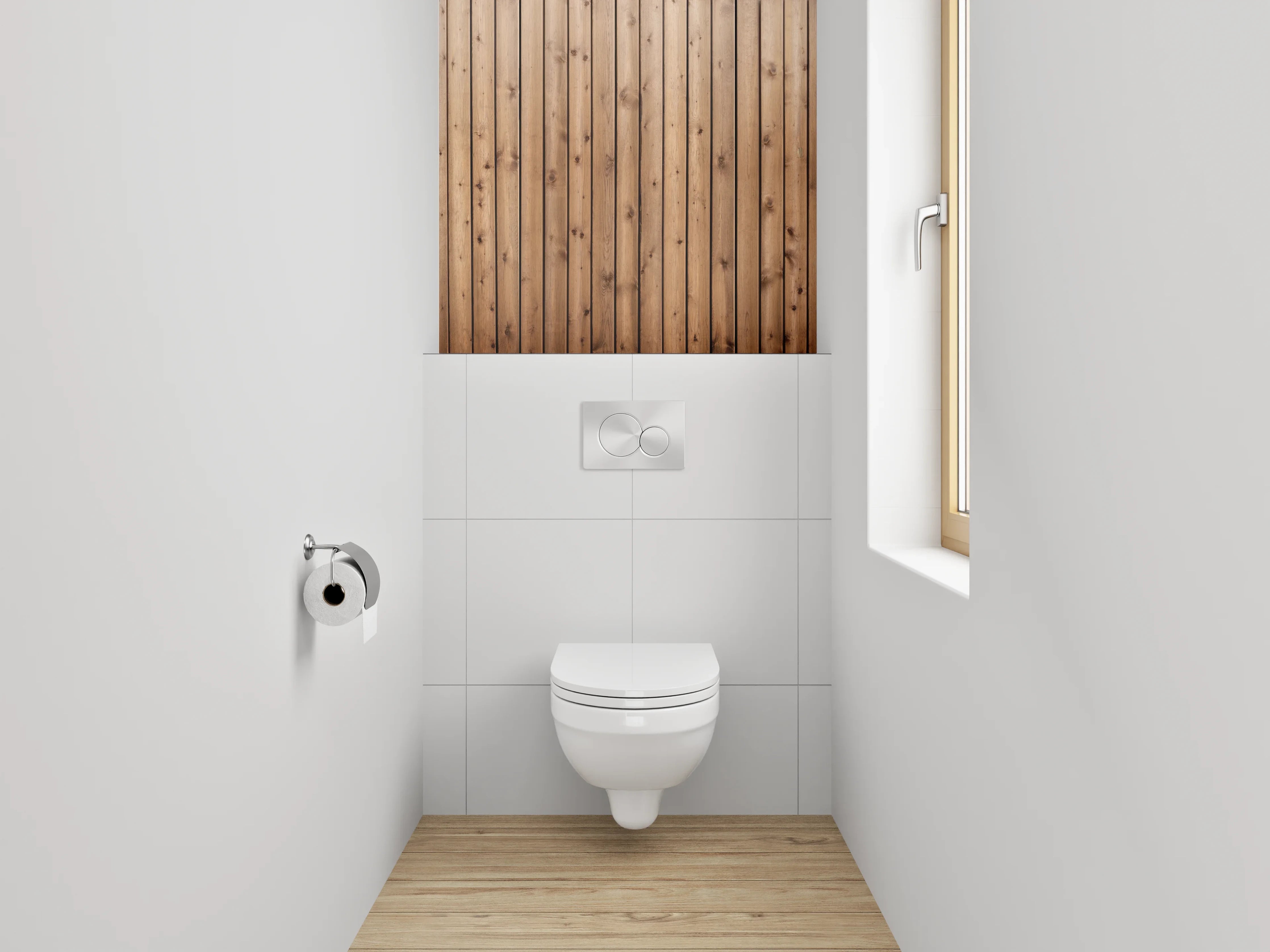 WC-Rückwand - Holzwand aus Naturholzplanken