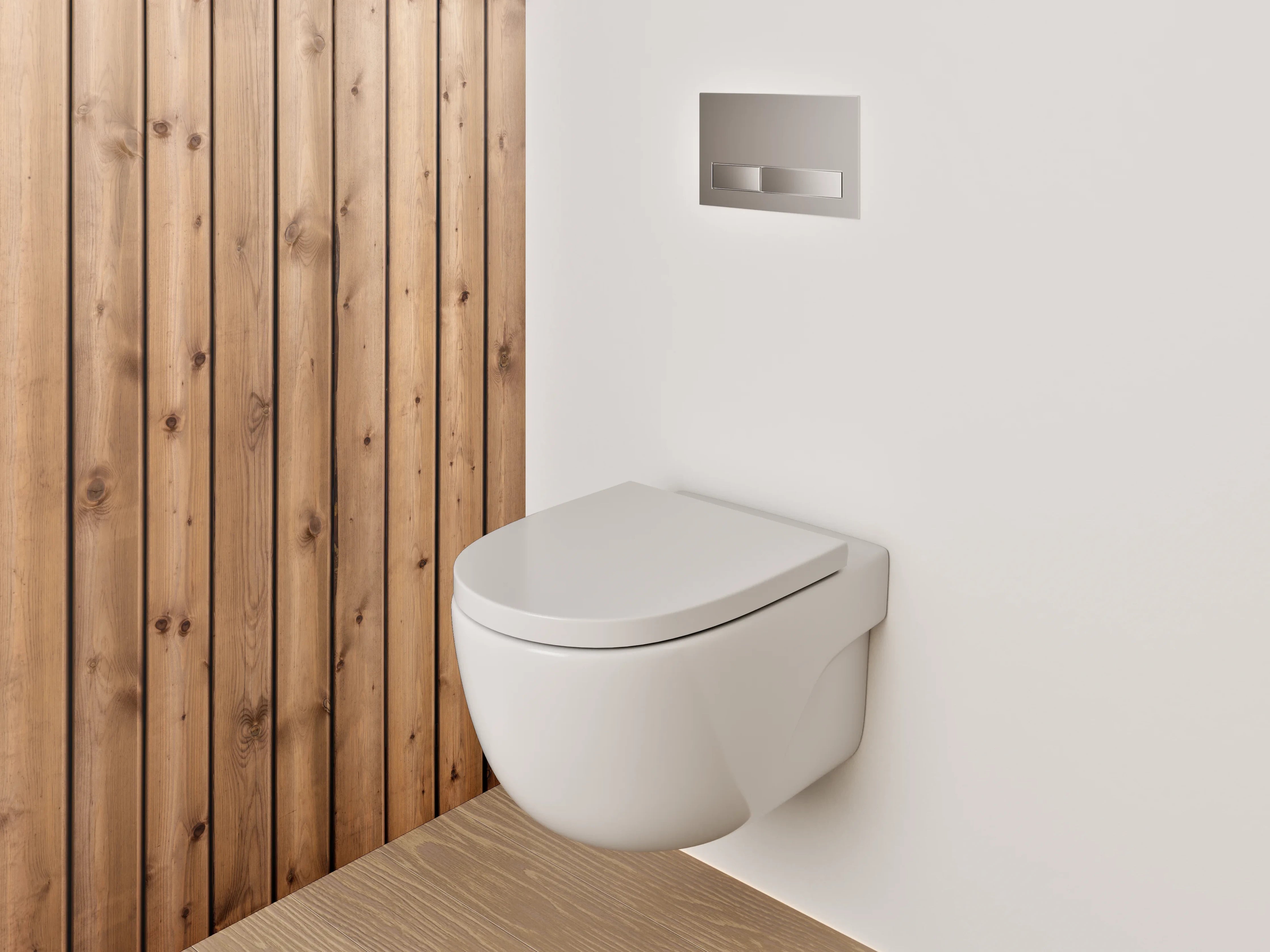 WC-Rückwand - Holzwand aus Naturholzplanken