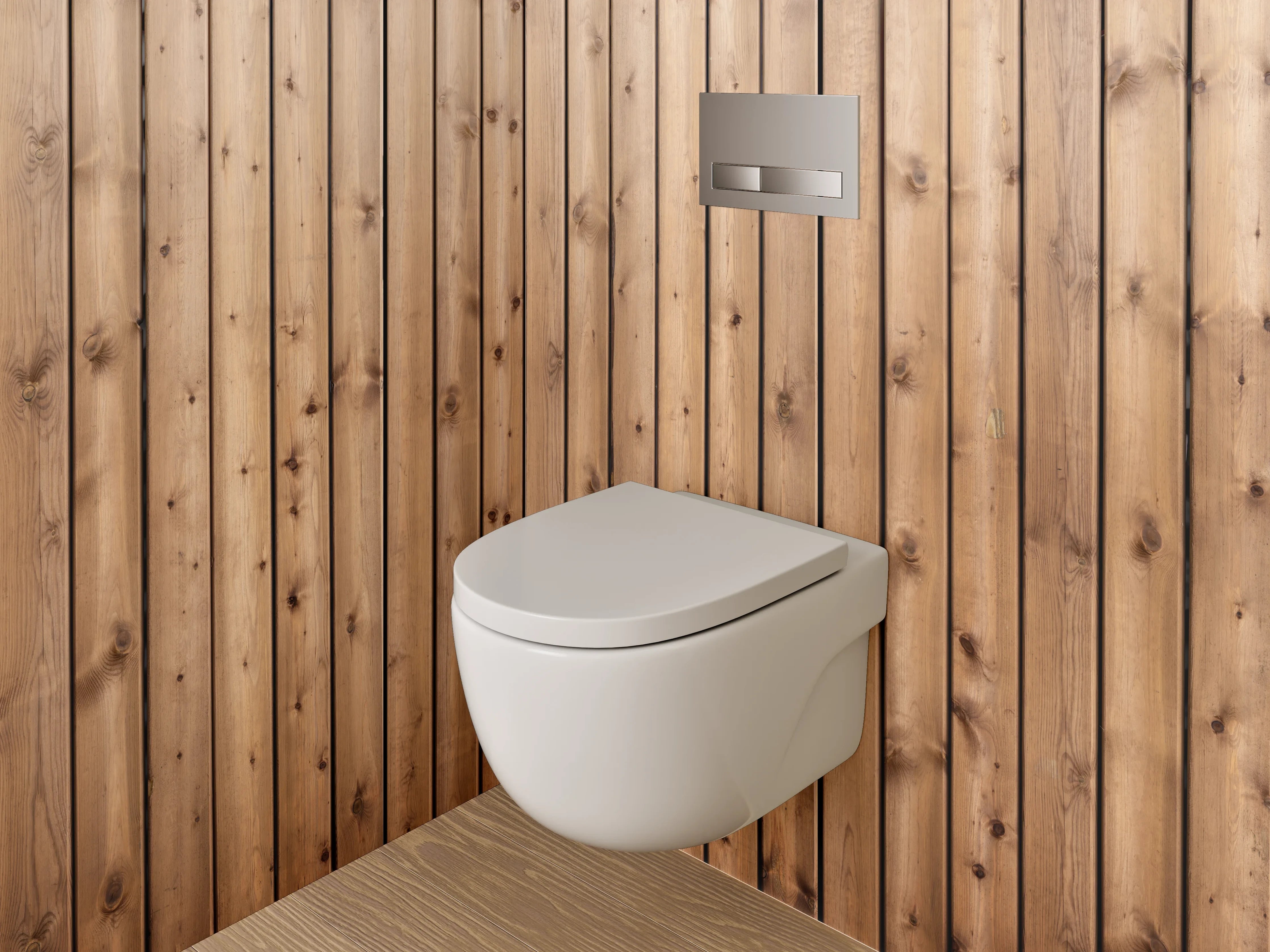 WC-Rückwand - Holzwand aus Naturholzplanken