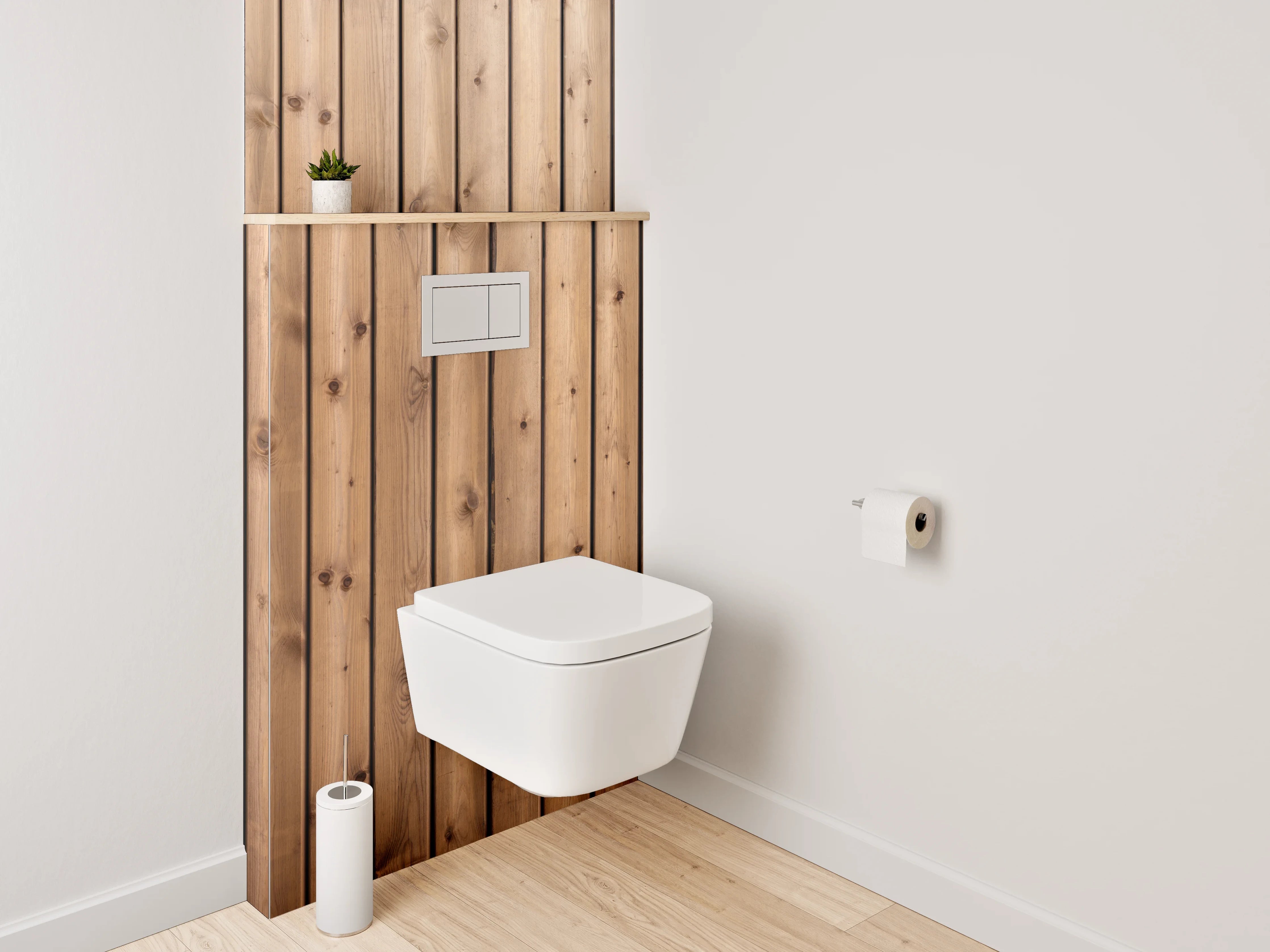 WC-Rückwand - Holzwand aus Naturholzplanken