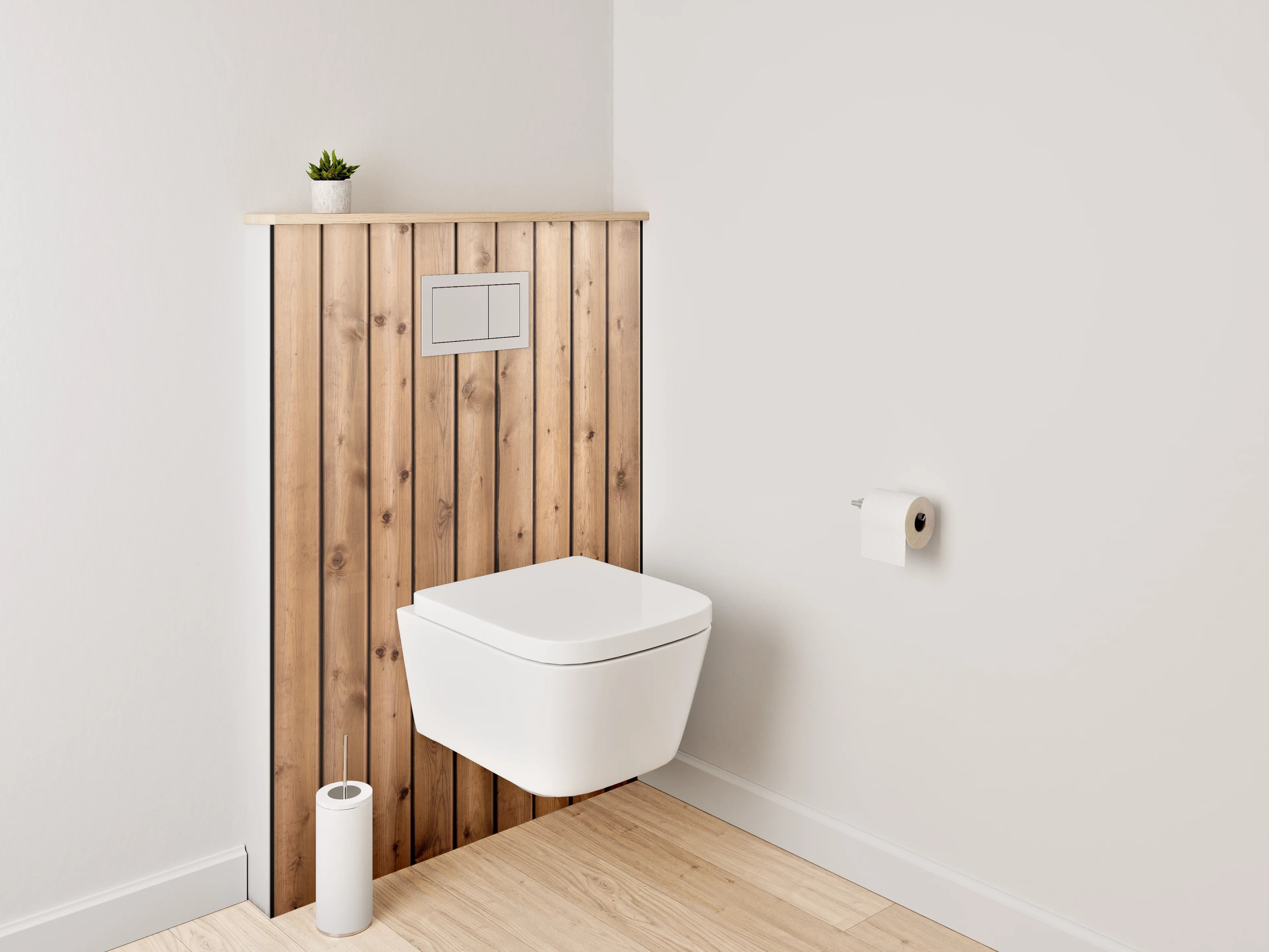 WC-Rückwand - Holzwand aus Naturholzplanken