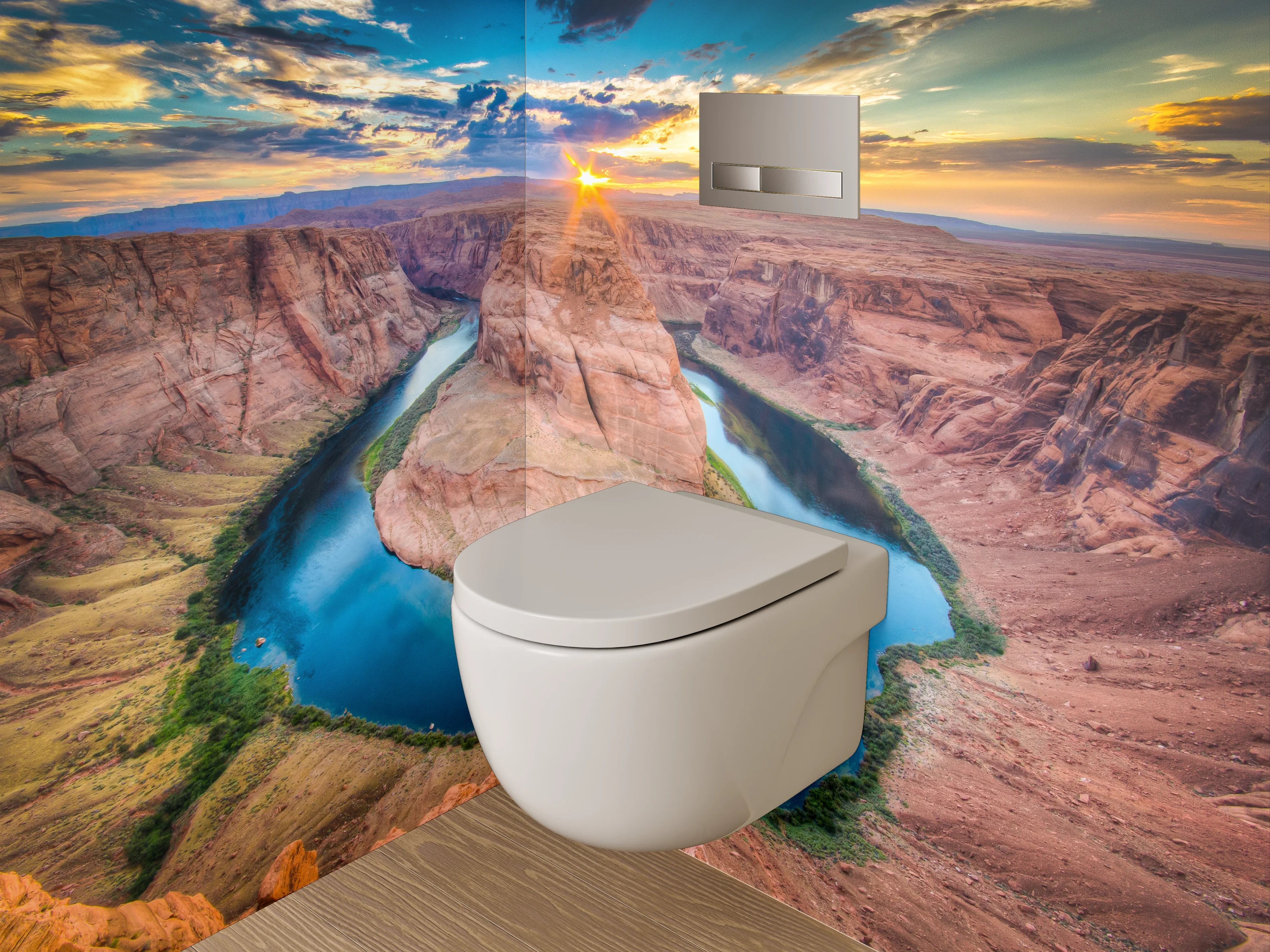 WC-Rückwand - Horseshoe Bend Sonnenuntergang Natur-Highlight