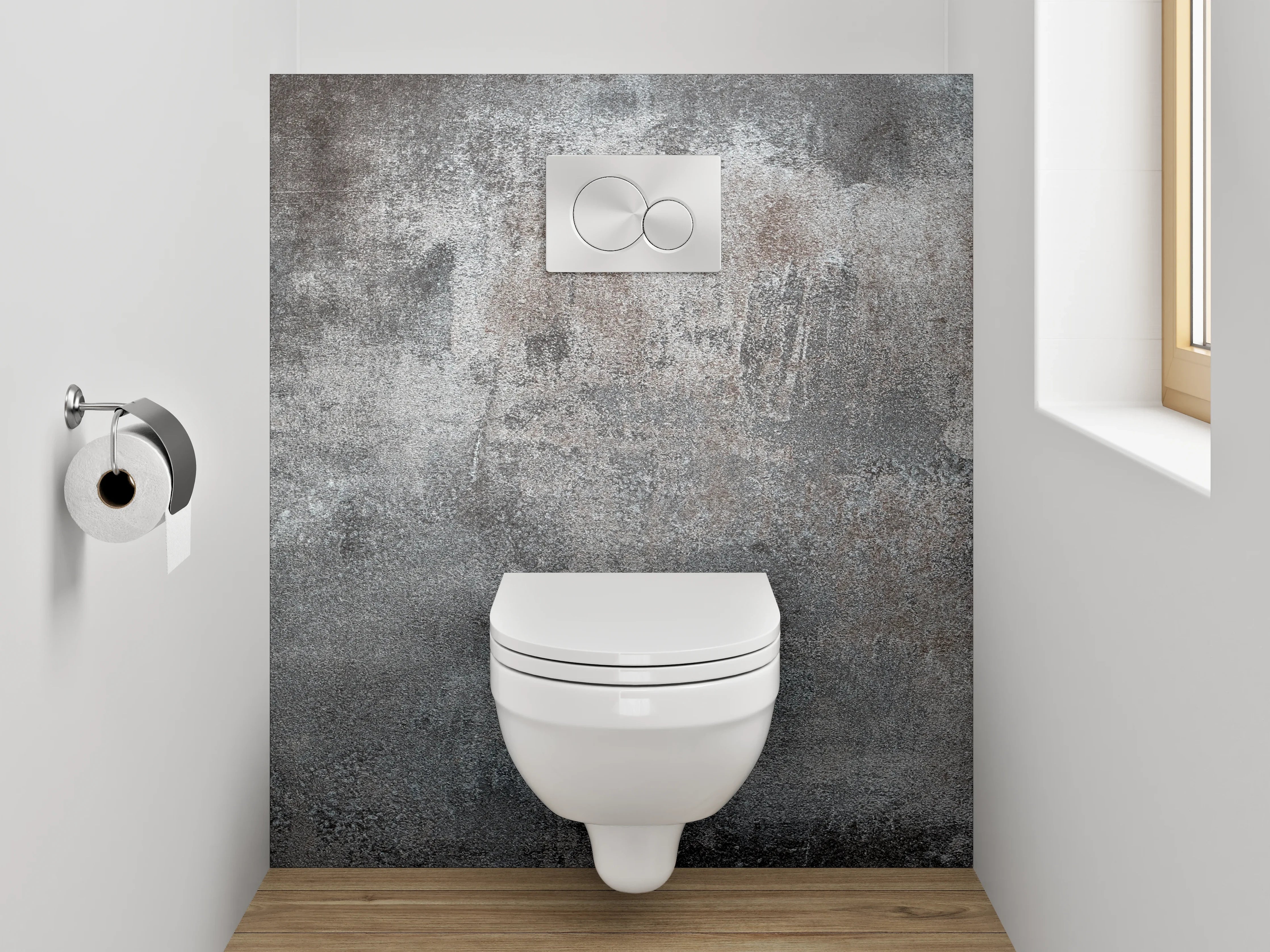 WC-Rückwand - Industrial Betonlook Grau Braun