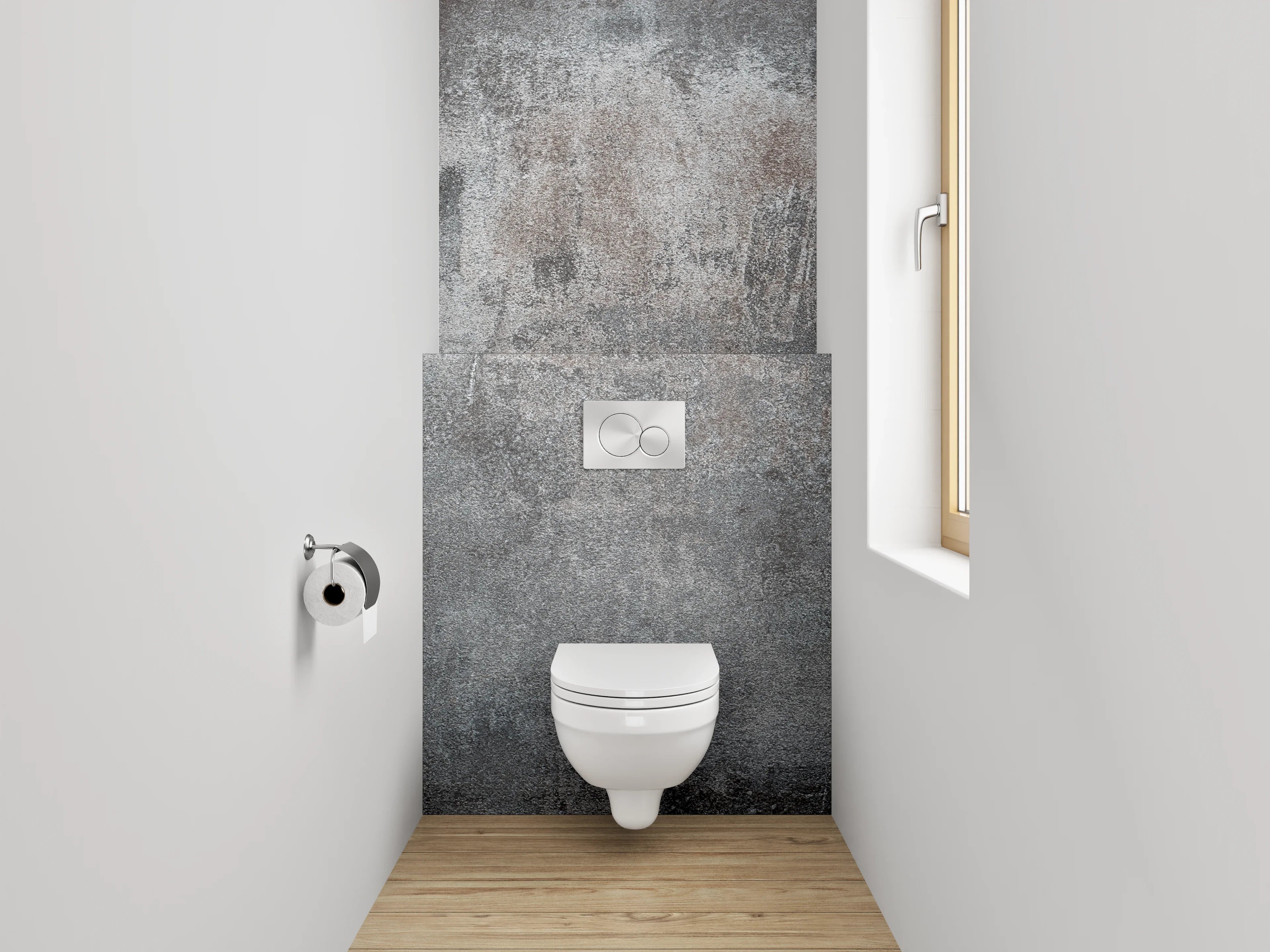 WC-Rückwand - Industrial Betonlook Grau Braun