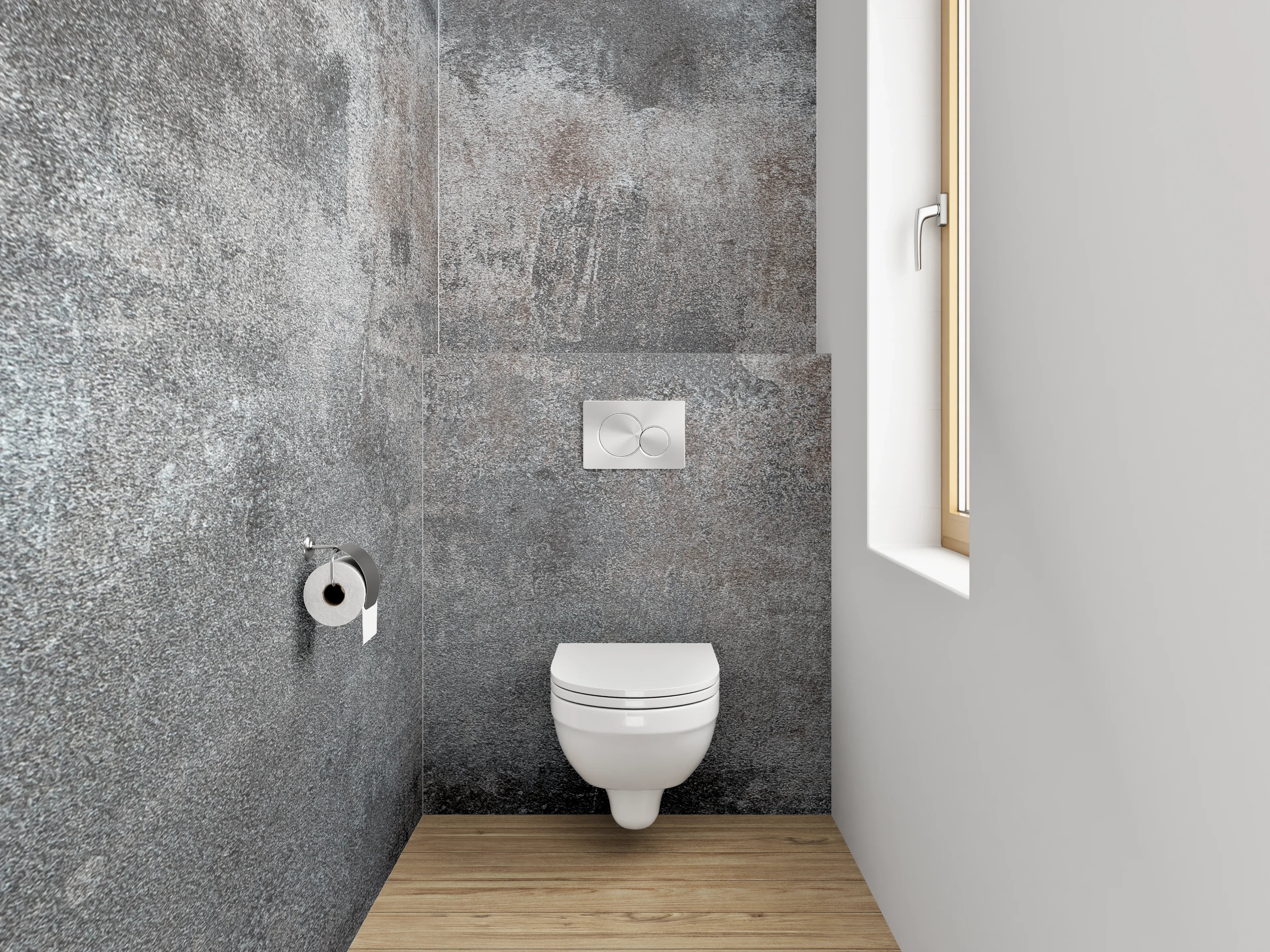 WC-Rückwand - Industrial Betonlook Grau Braun