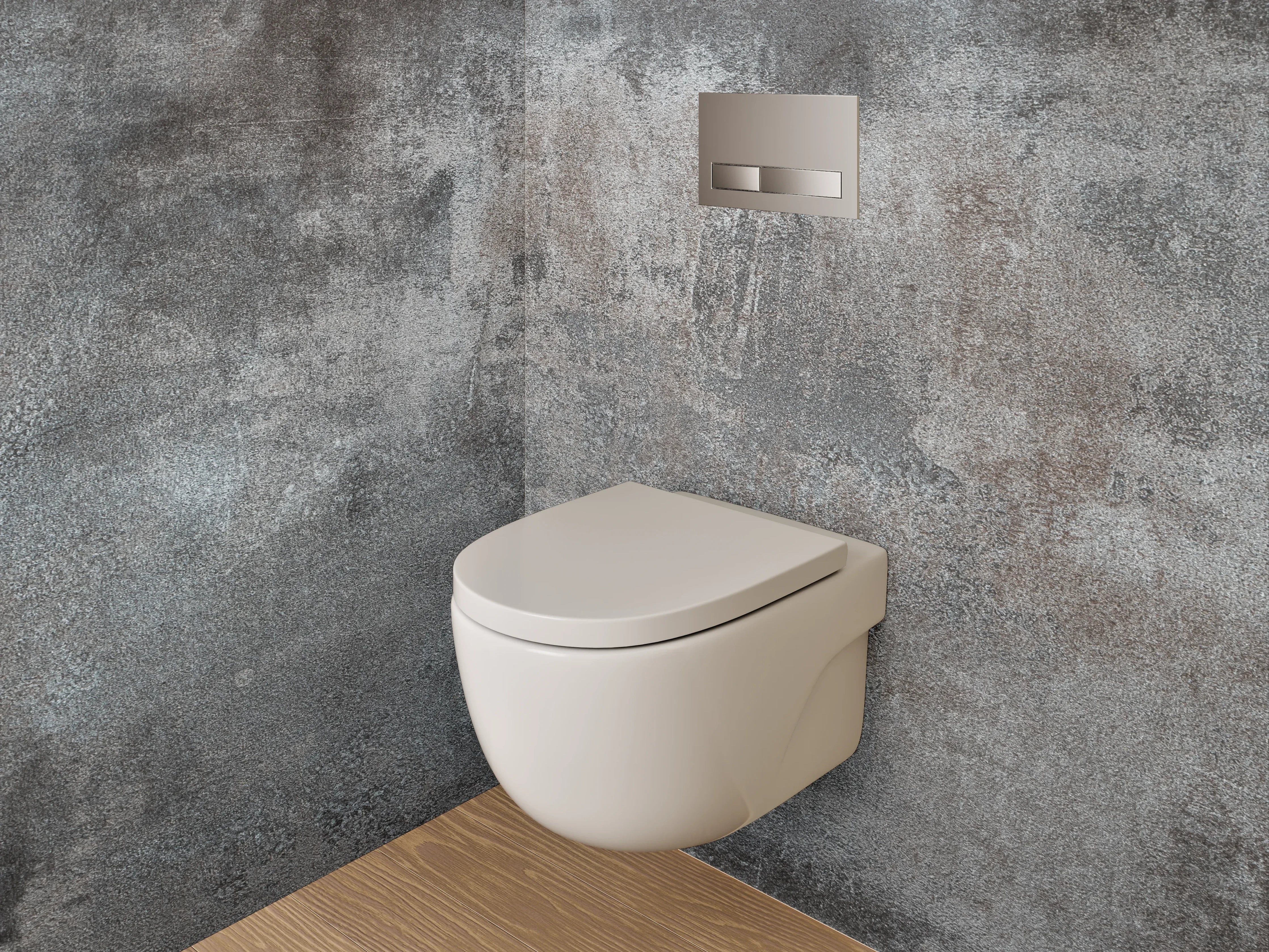 WC-Rückwand - Industrial Betonlook Grau Braun