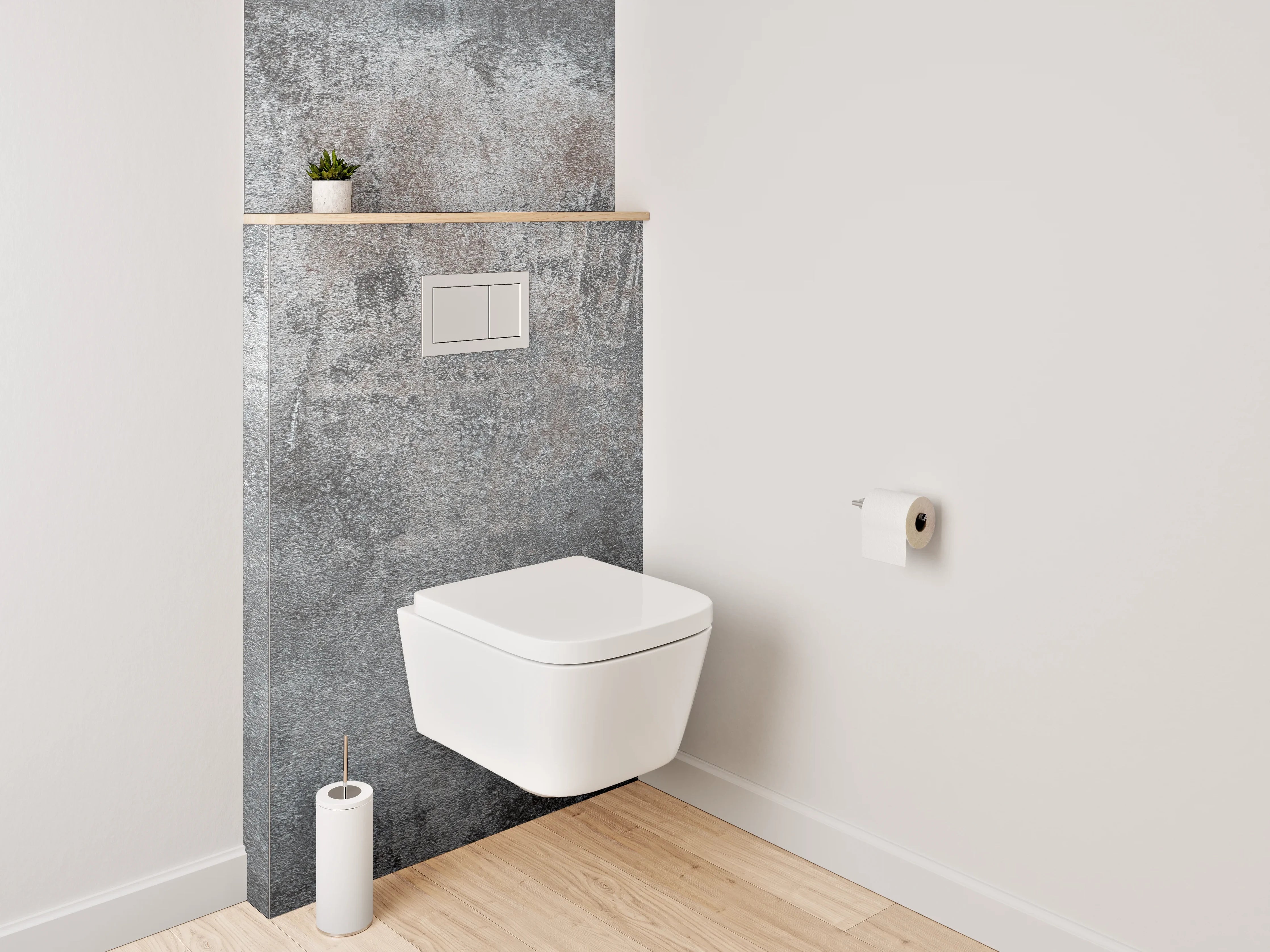 WC-Rückwand - Industrial Betonlook Grau Braun