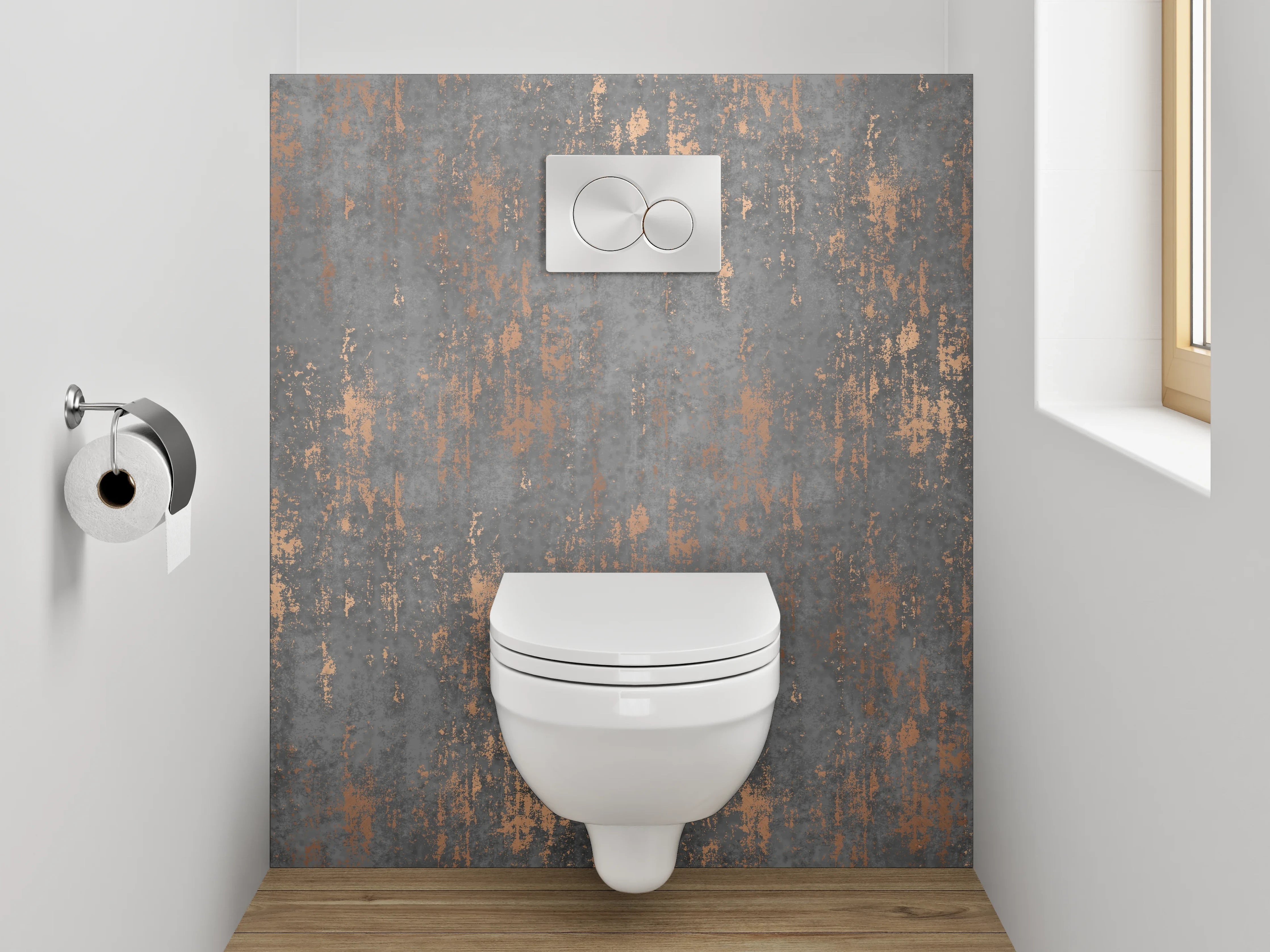 WC-Rückwand - Industrial Rost Optik Beton Grau Braun