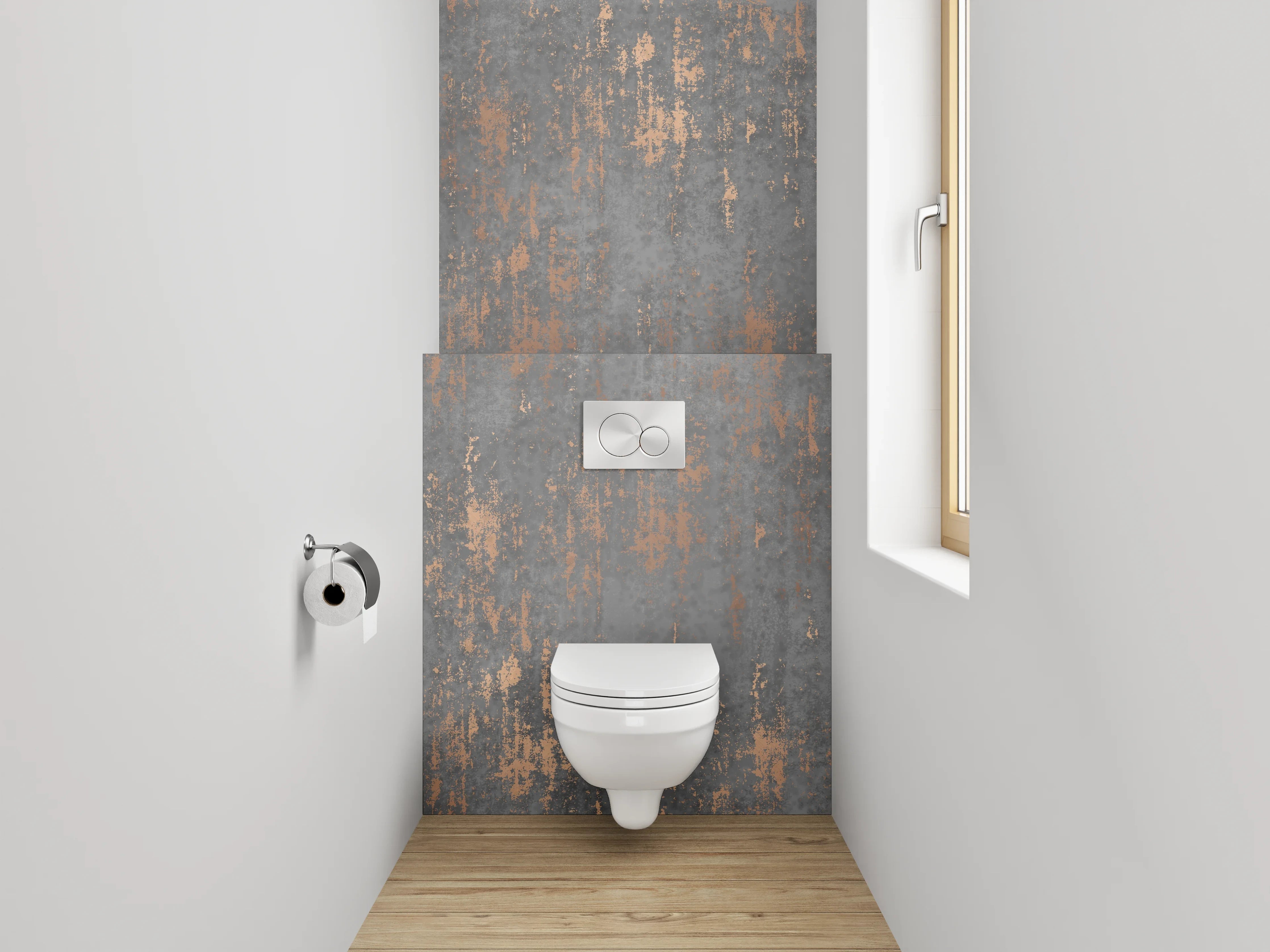 WC-Rückwand - Industrial Rost Optik Beton Grau Braun