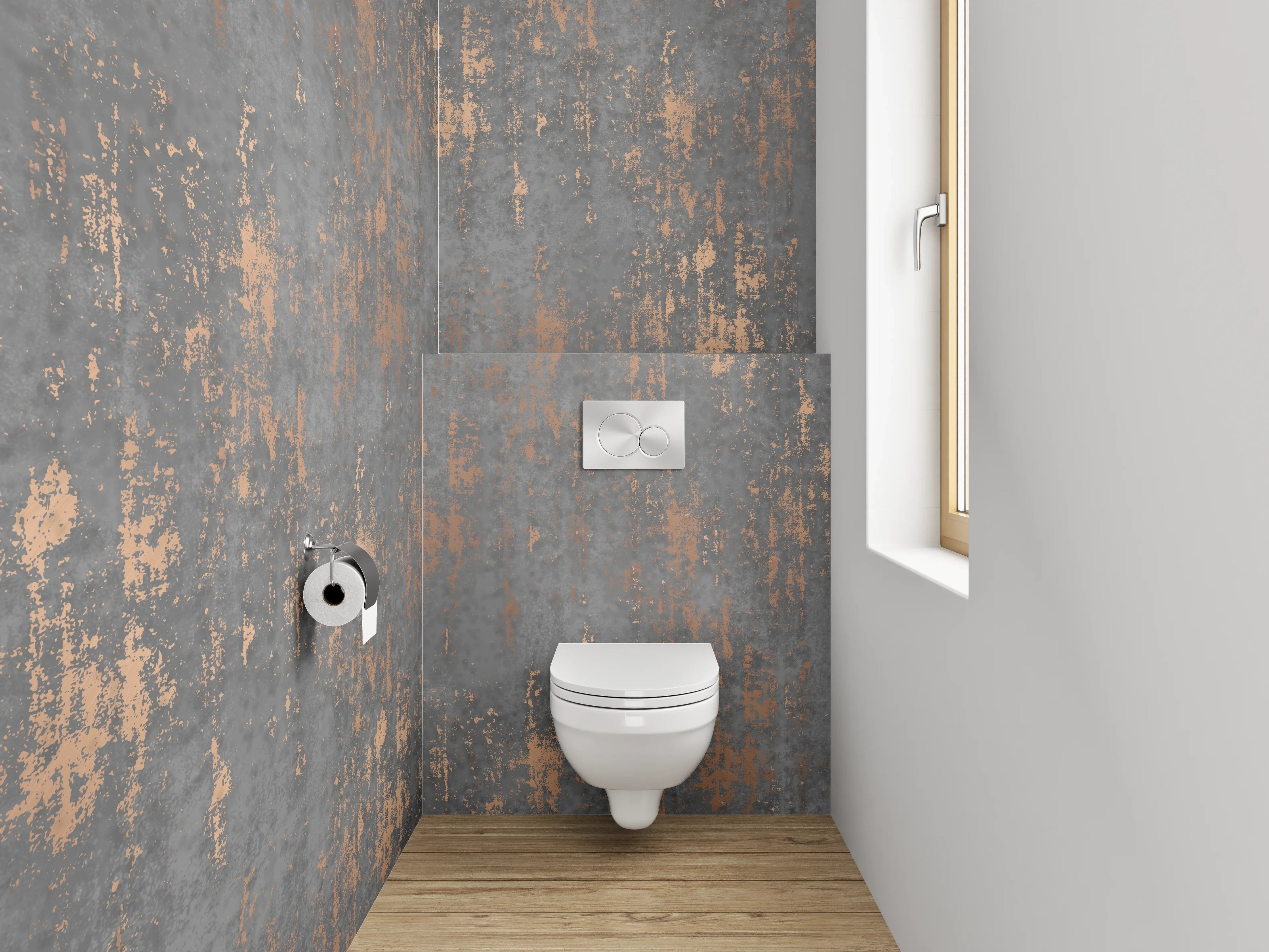 WC-Rückwand - Industrial Rost Optik Beton Grau Braun