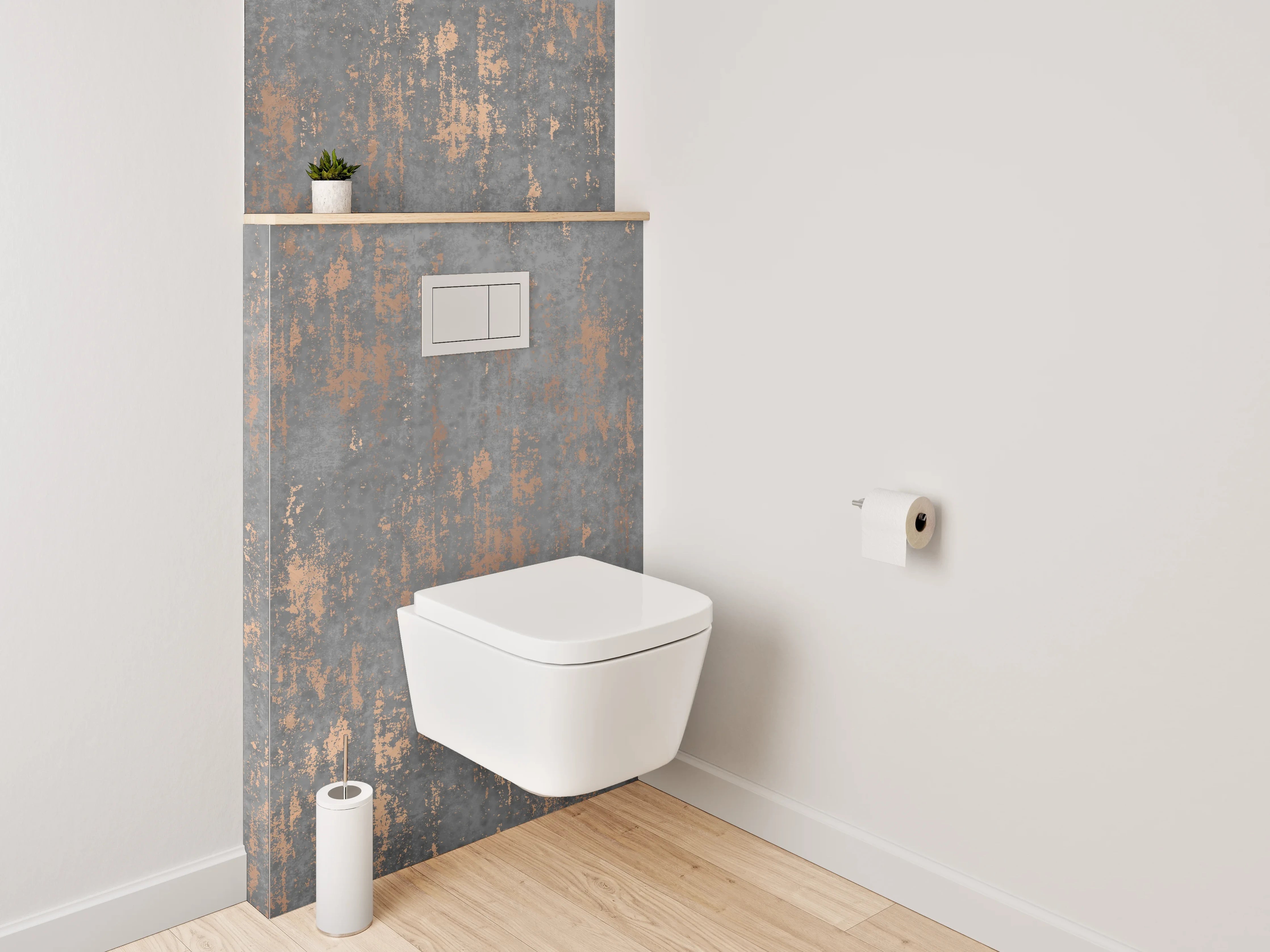 WC-Rückwand - Industrial Rost Optik Beton Grau Braun