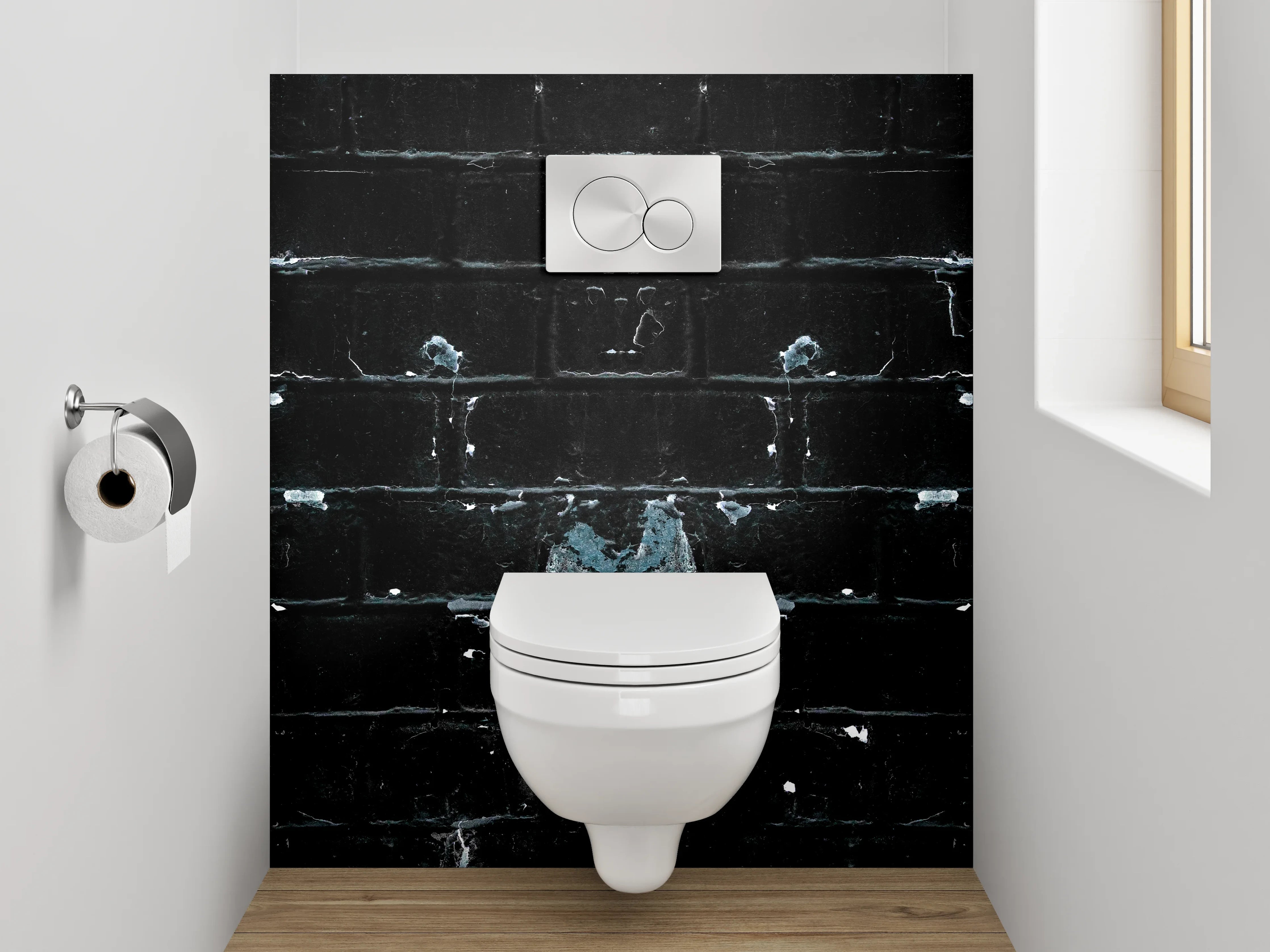 WC-Rückwand - Industrielles Ziegel Wand Kunstmotiv