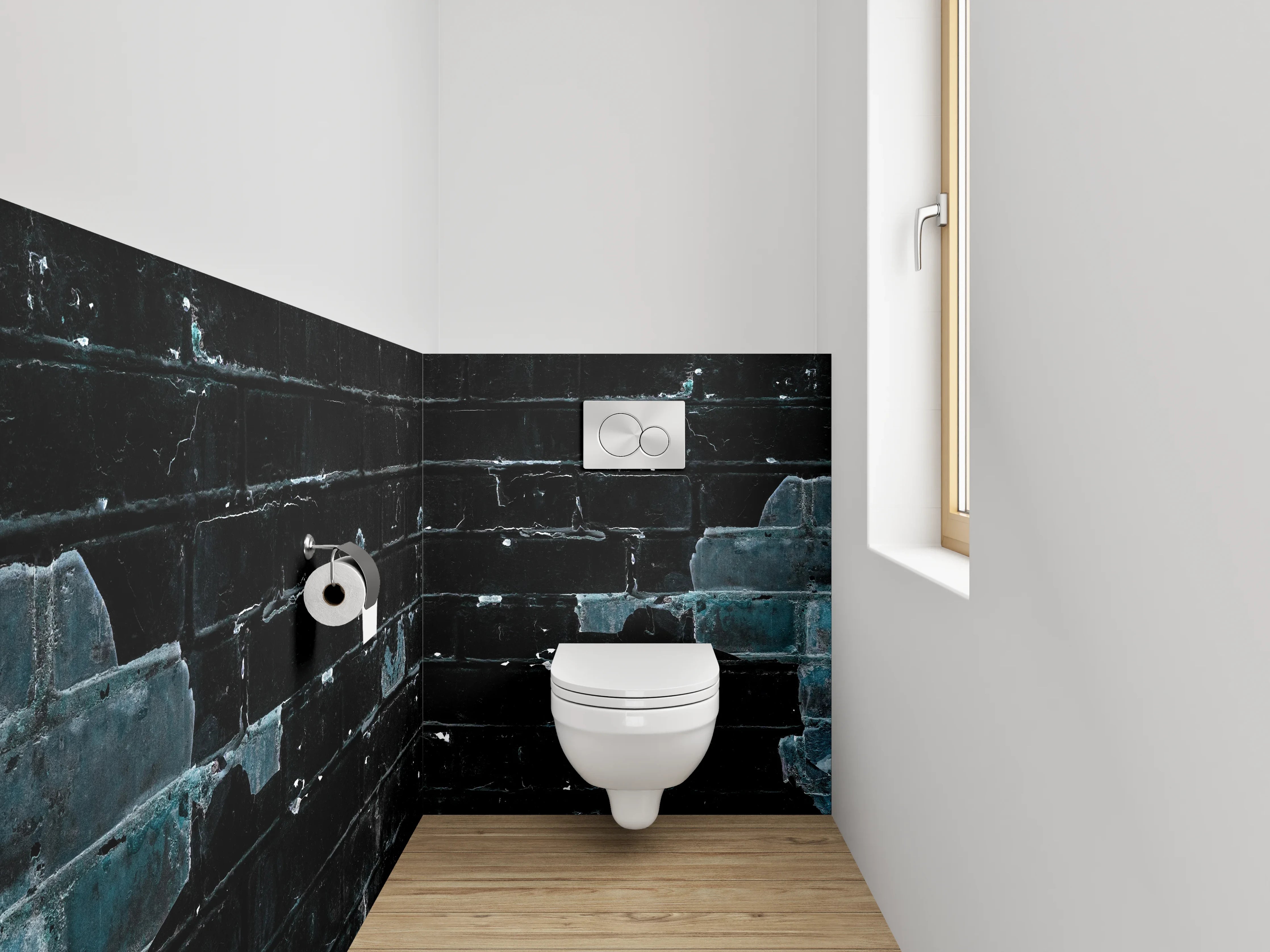 WC-Rückwand - Industrielles Ziegel Wand Kunstmotiv