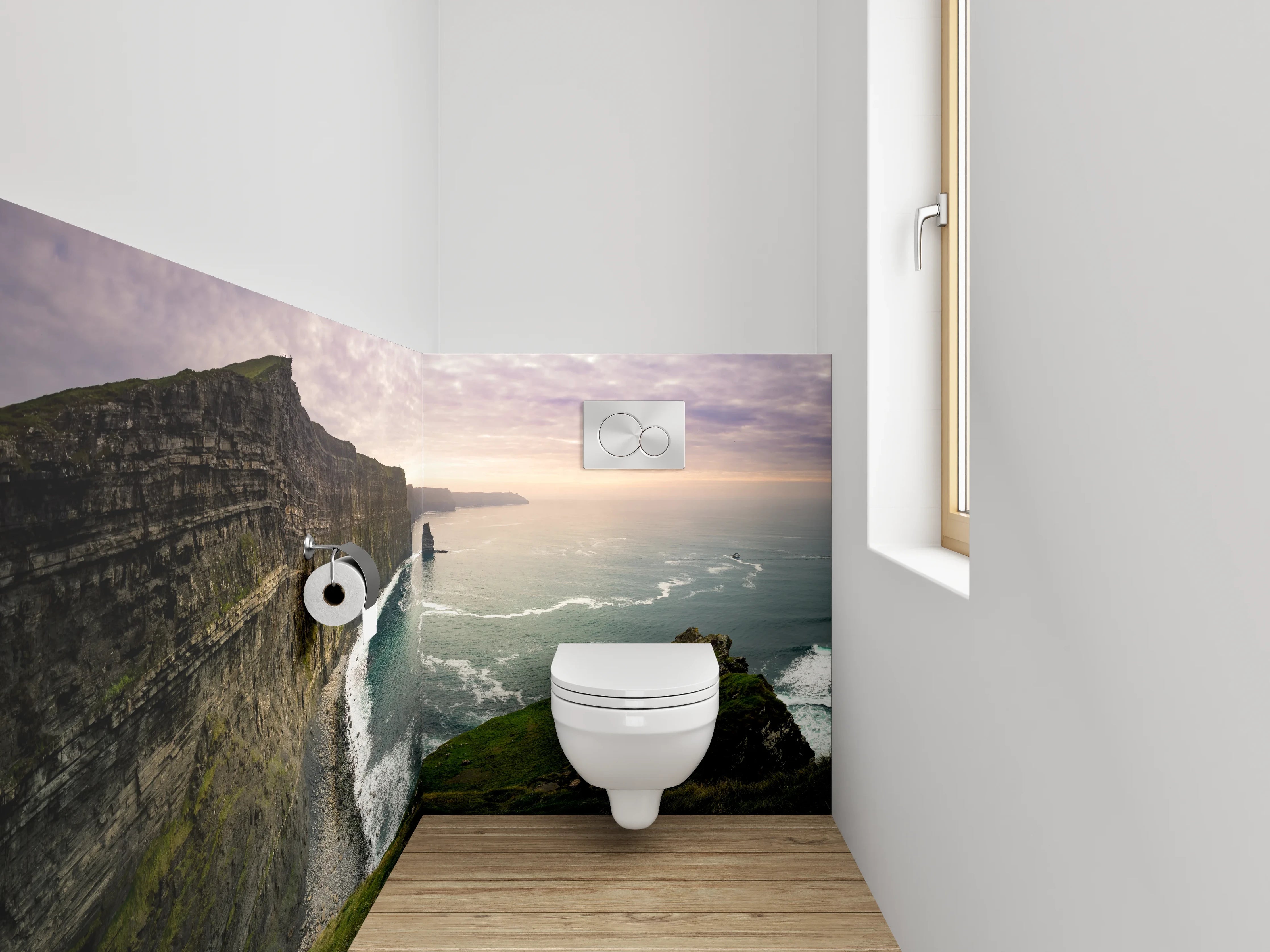 WC-Rückwand - Irlands Küstenpanorama Klippen Fototapete