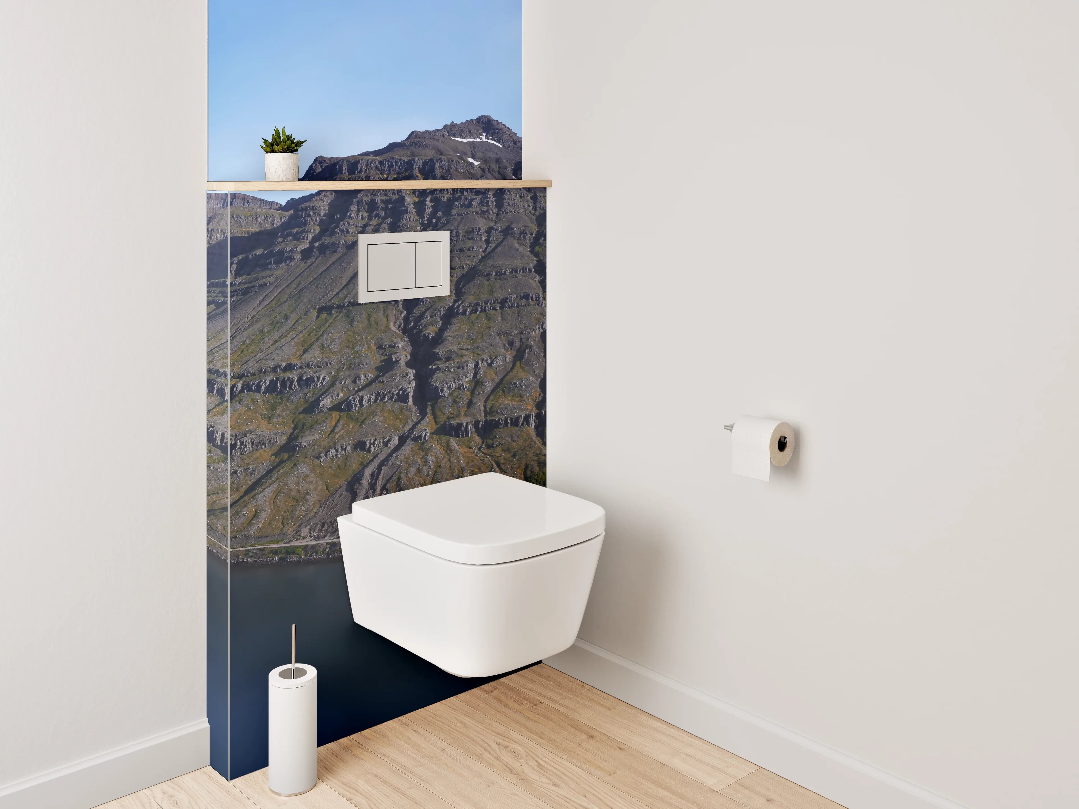 WC-Rückwand - Islandberg am Fjord Panorama