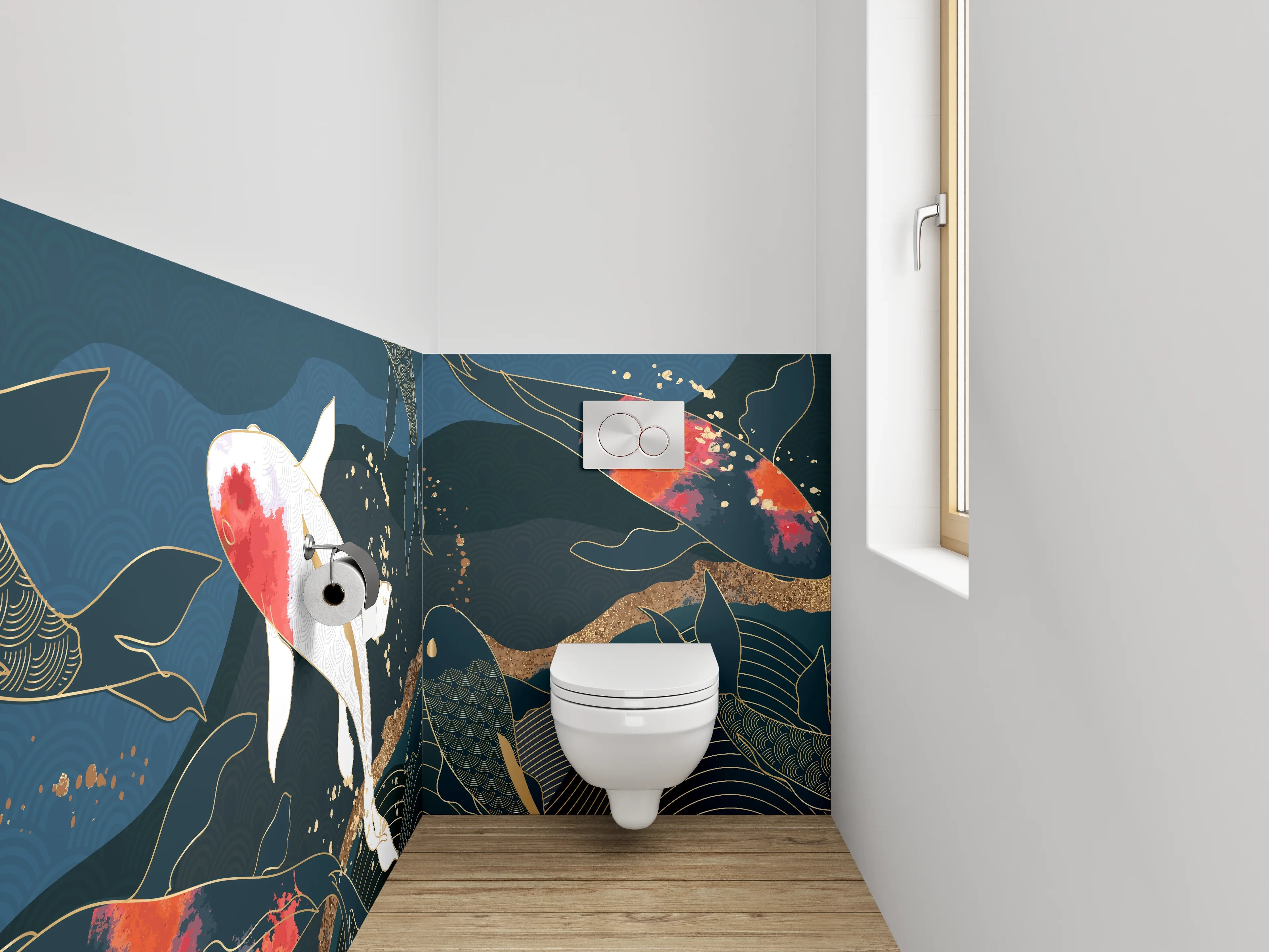 WC-Rückwand - Japanische Koi Kunst Poster