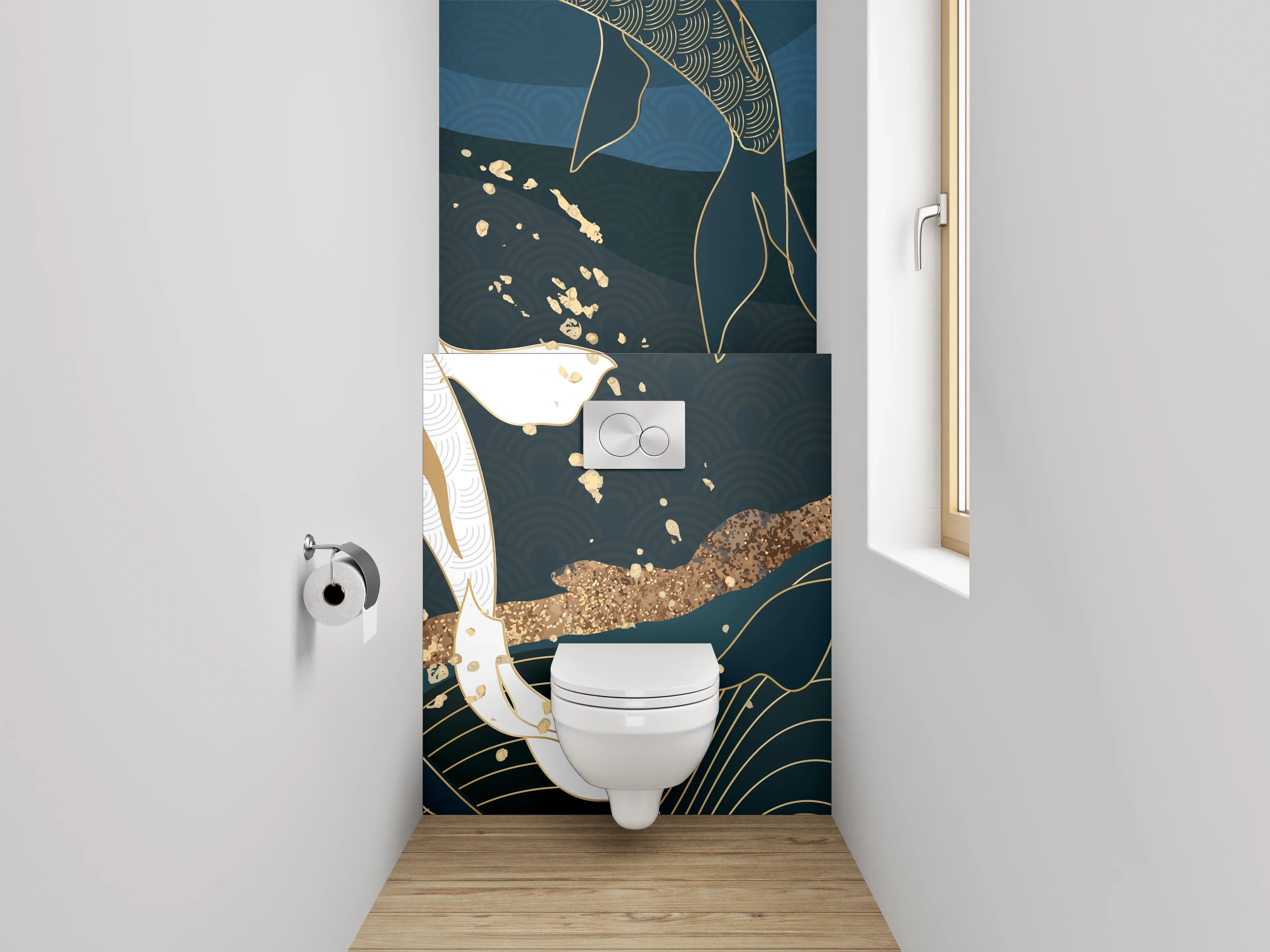WC-Rückwand - Japanische Koi Kunst Poster
