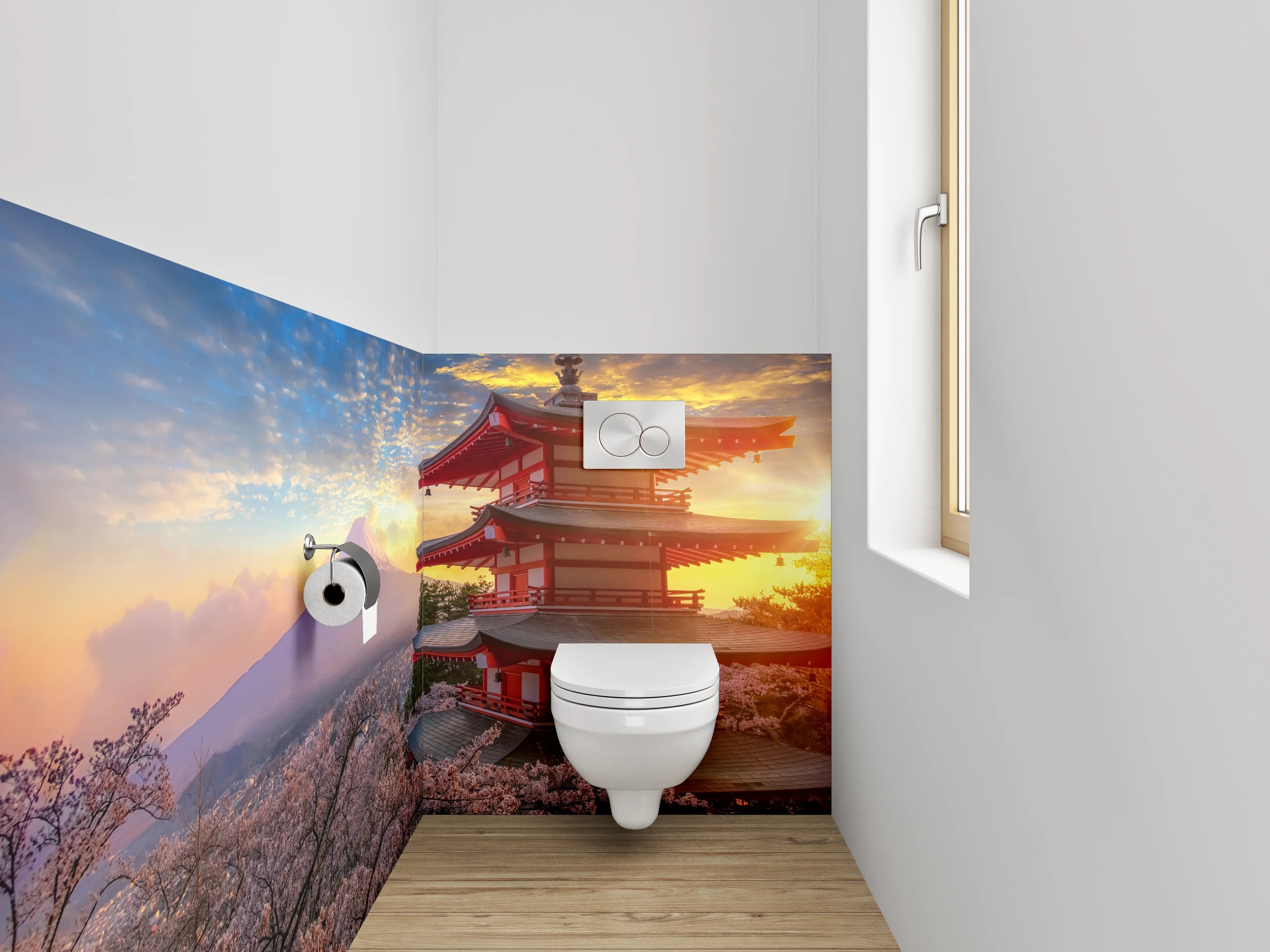 WC-Rückwand - Japanische Pagode am Fuji