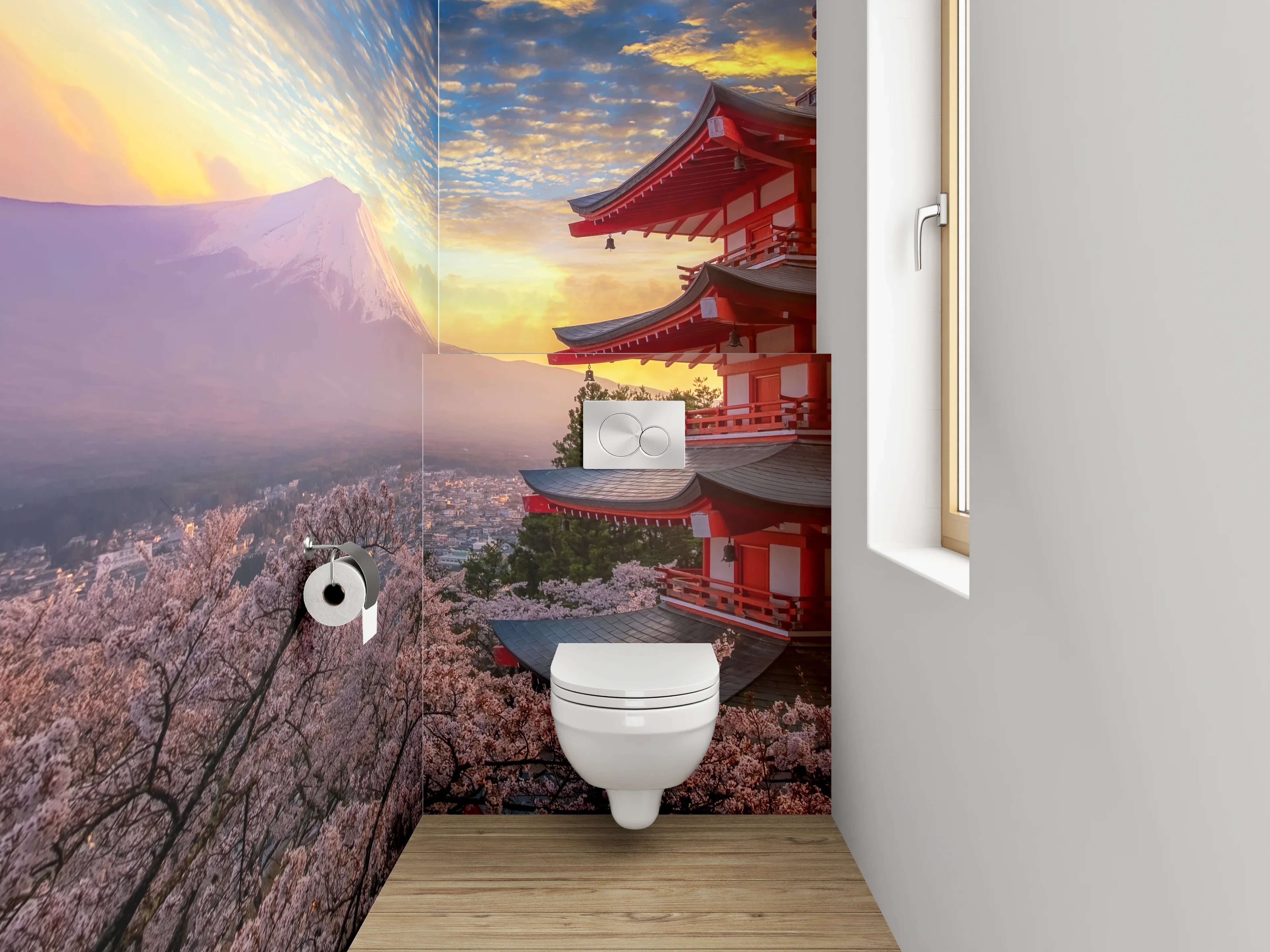 WC-Rückwand - Japanische Pagode am Fuji