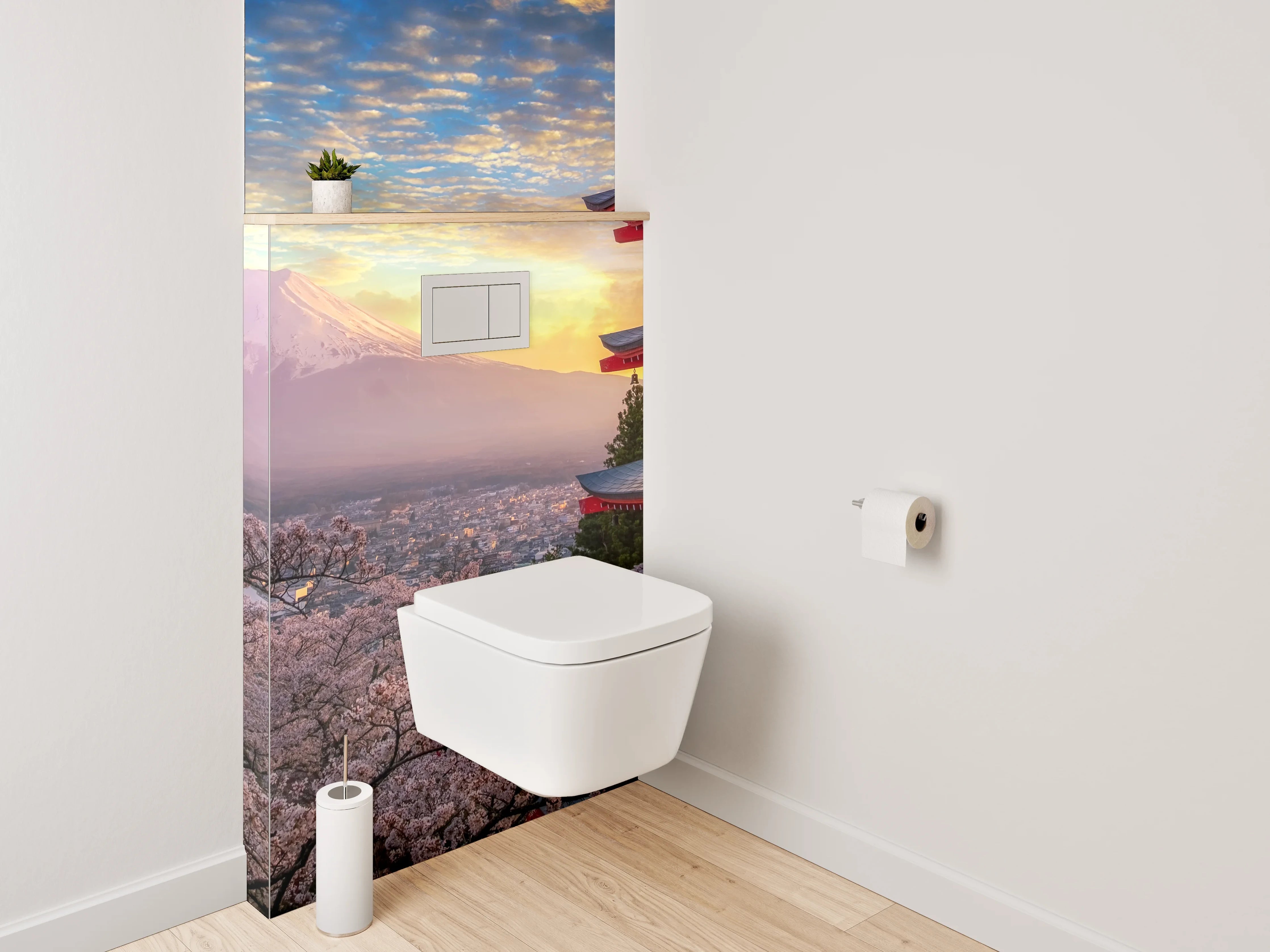 WC-Rückwand - Japanische Pagode am Fuji