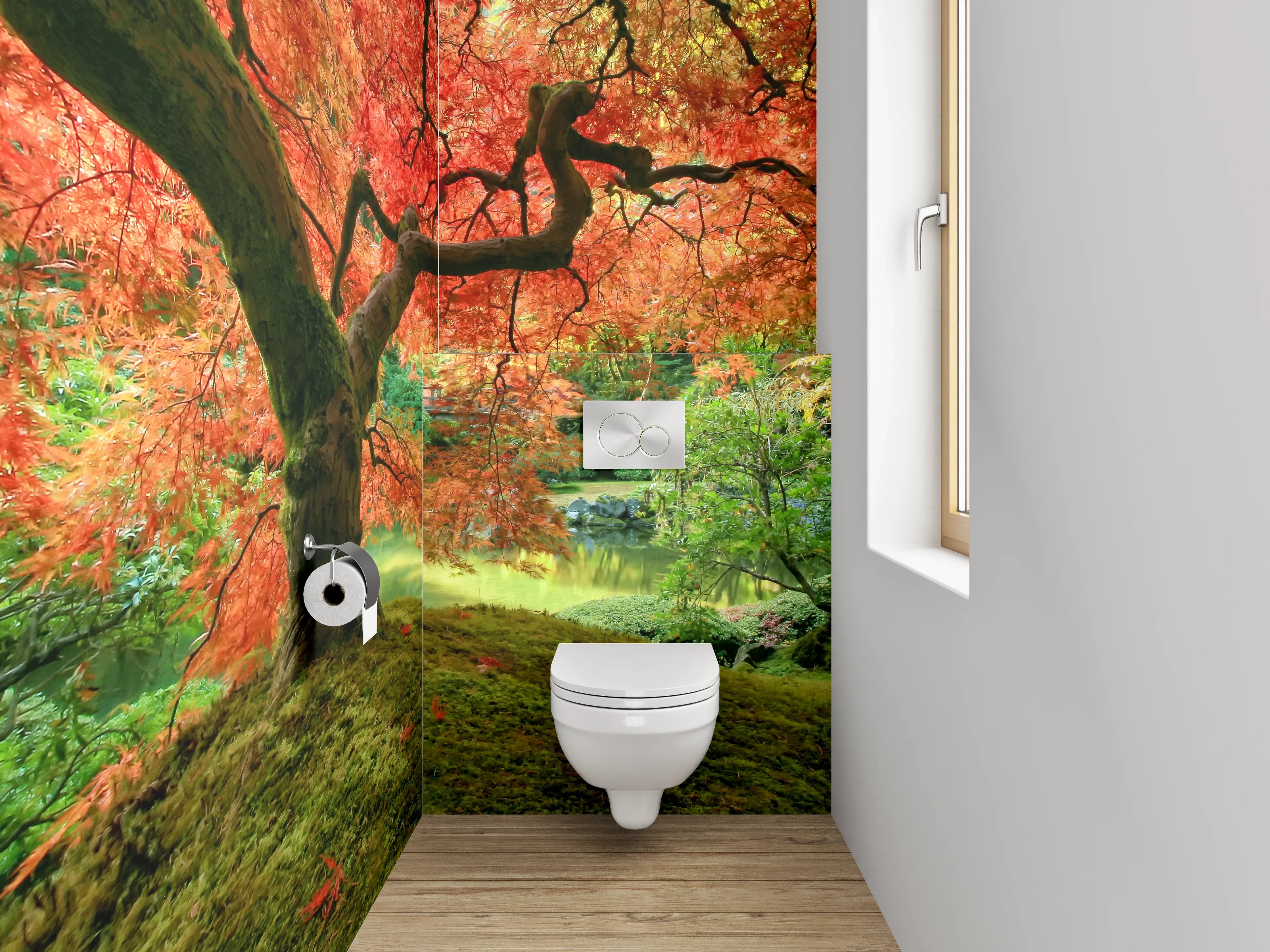 WC-Rückwand - Japanischer Ahorn im Herbstglanz