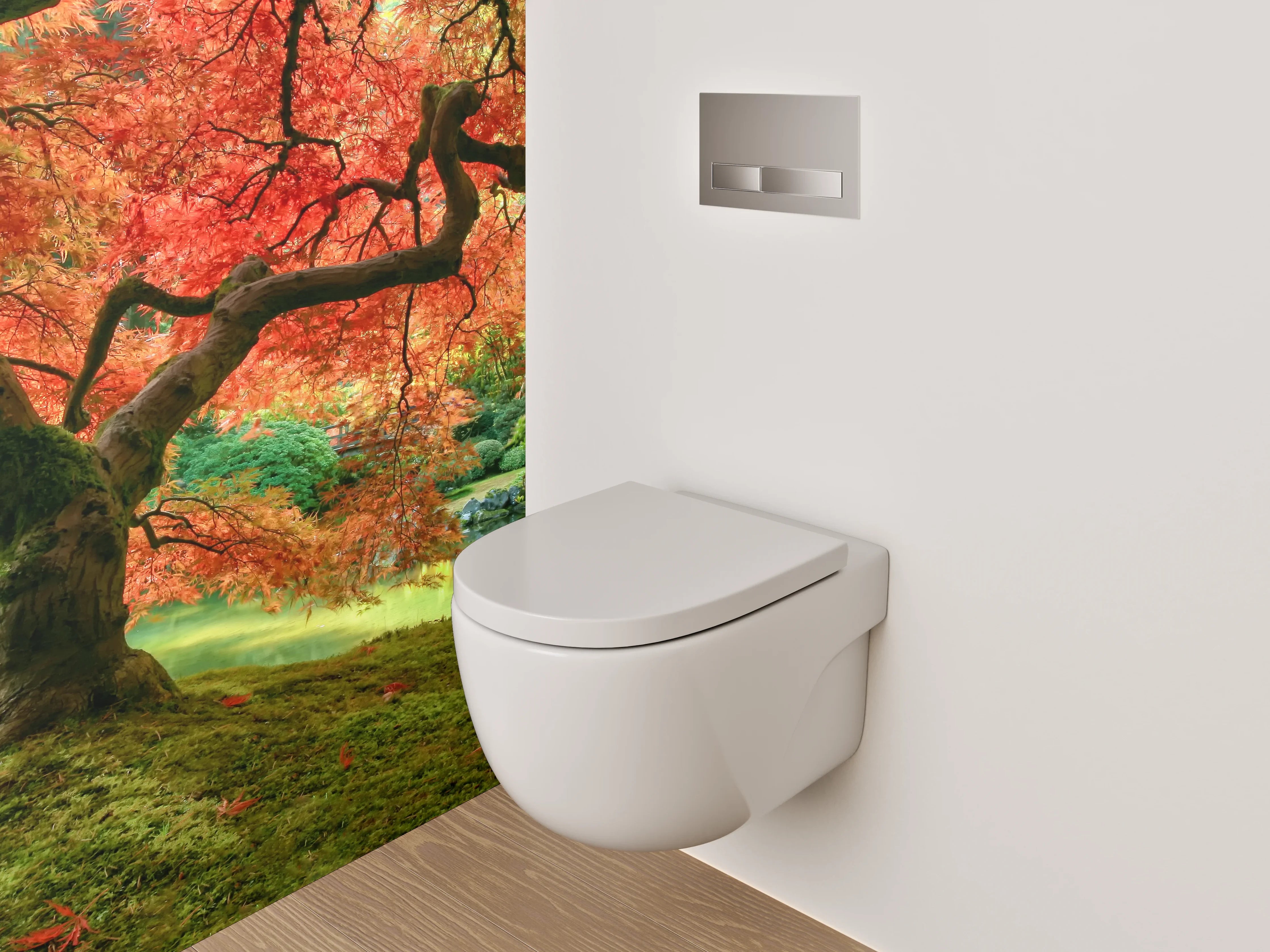 WC-Rückwand - Japanischer Ahorn im Herbstglanz