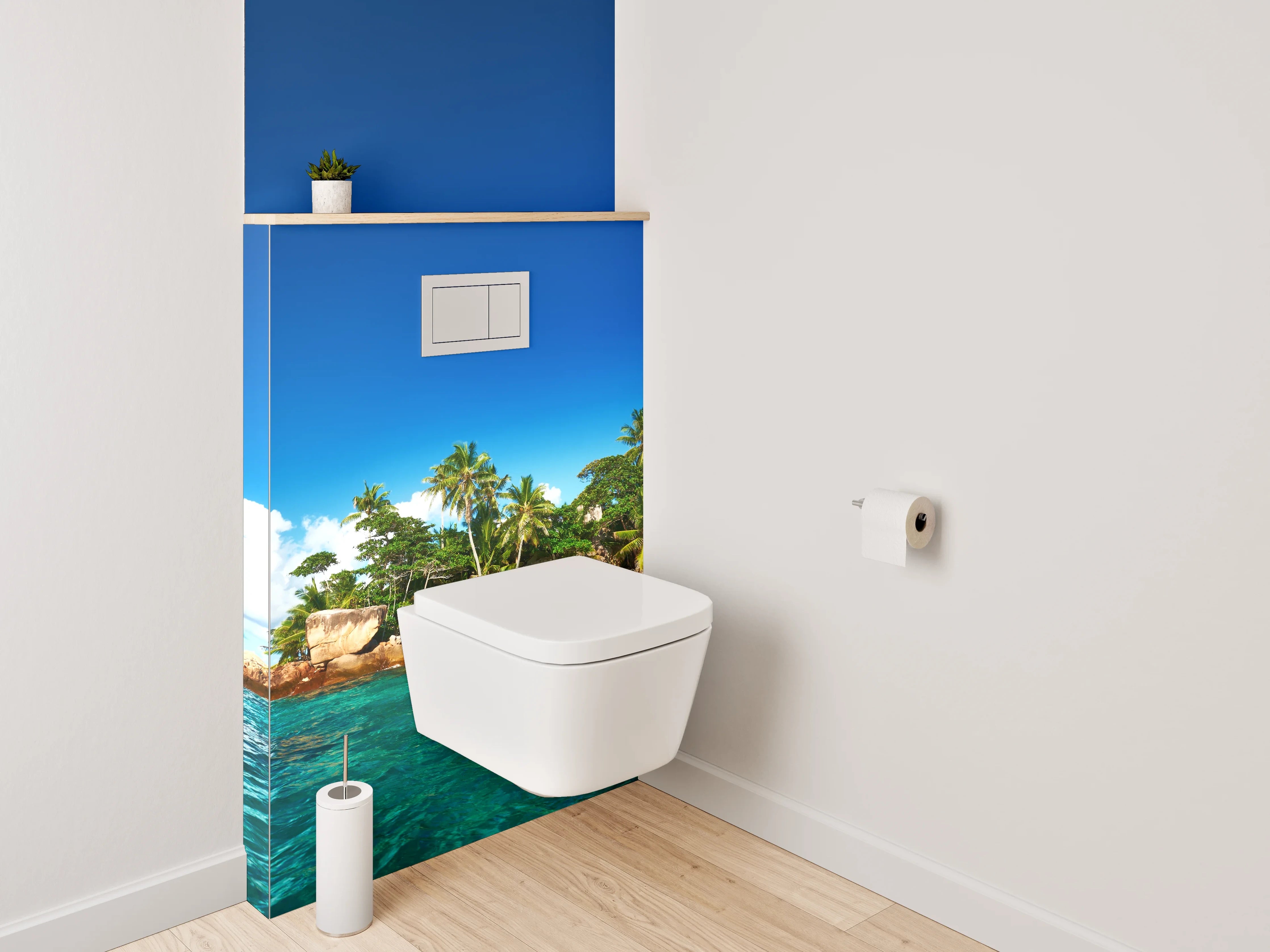 WC-Rückwand - Karibik Insel Paradies – Palmen & Meer