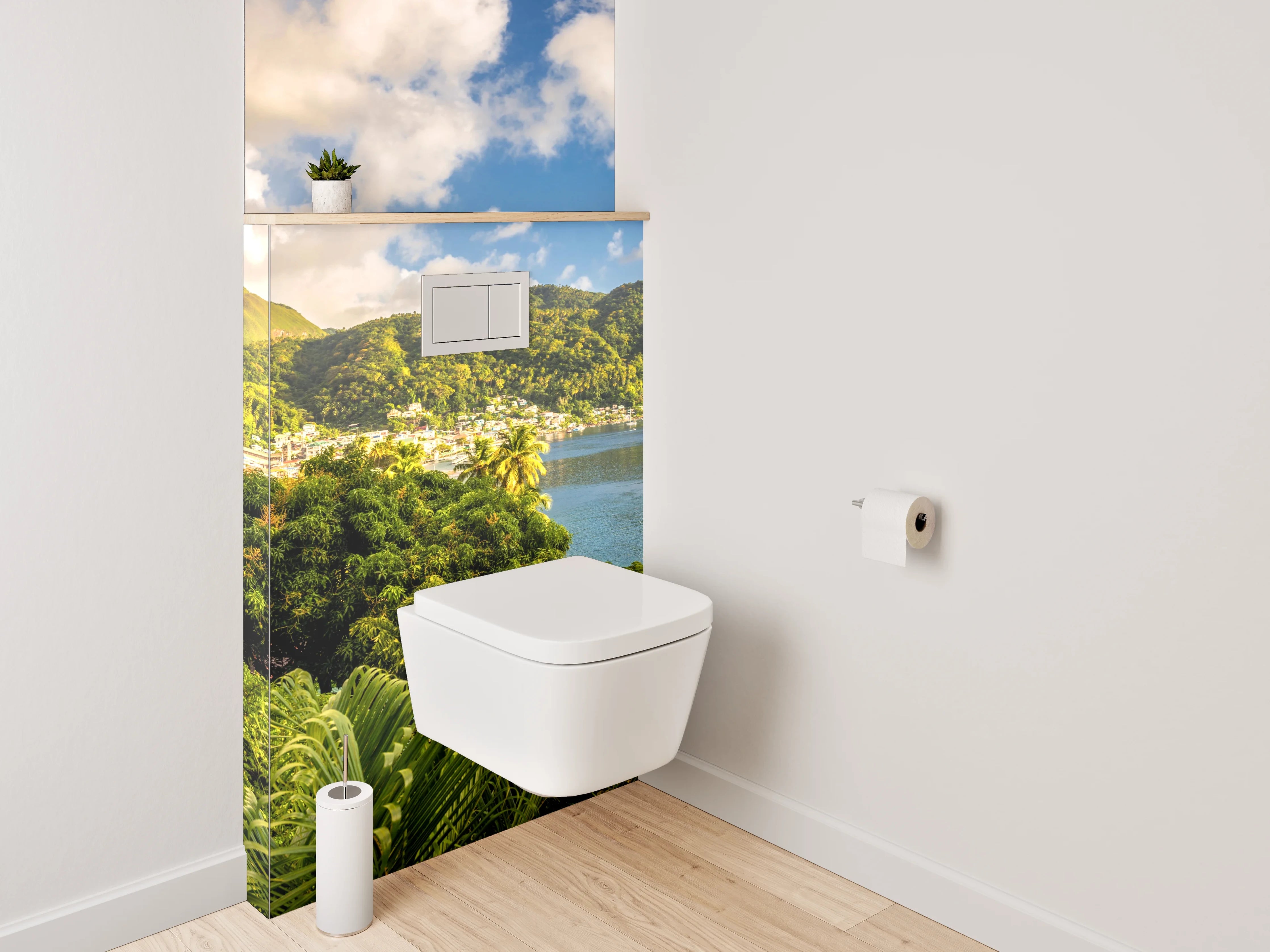 WC-Rückwand - Karibik Panorama mit Bergen