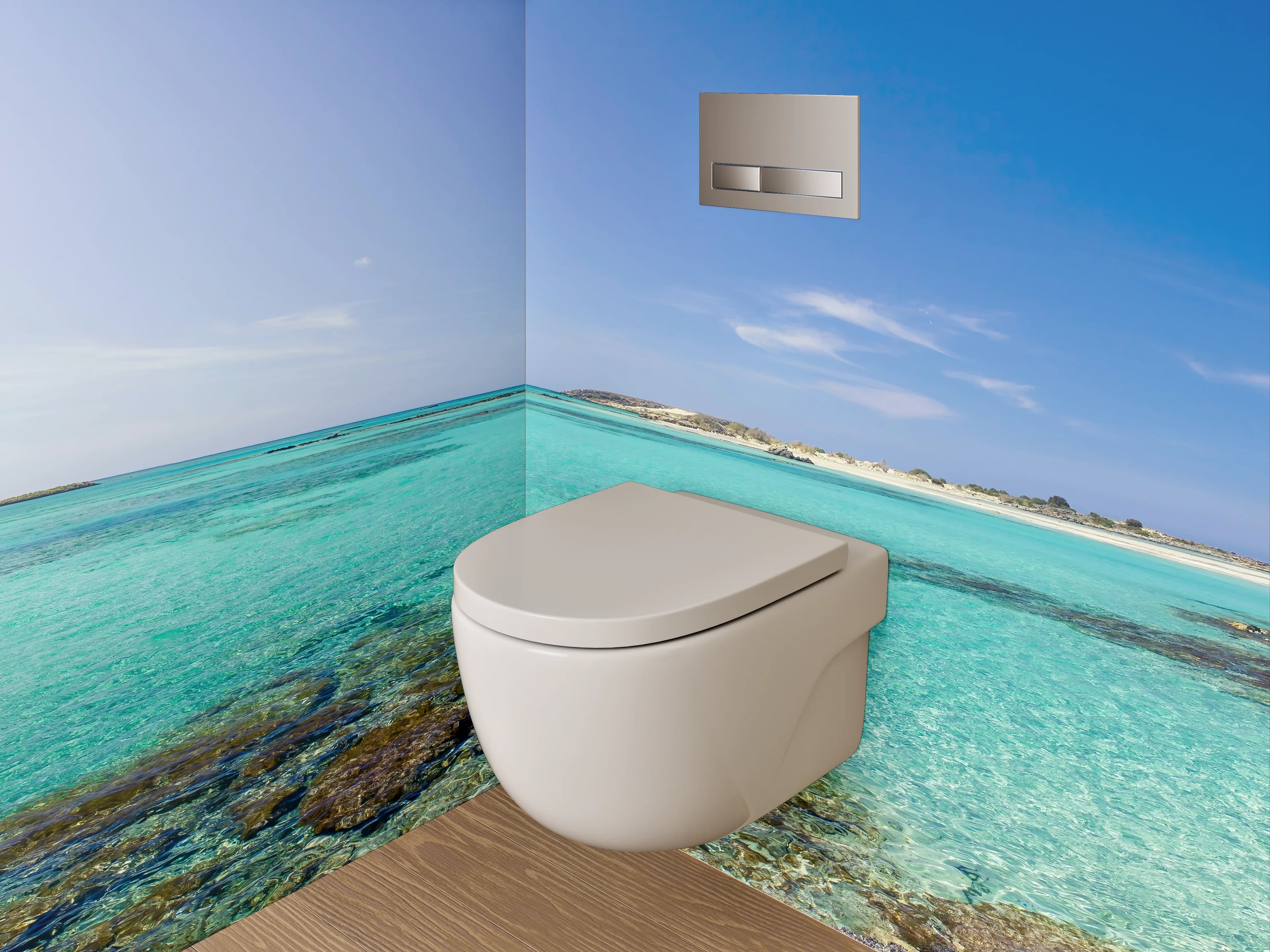 WC-Rückwand - Karibischer Traumstrand Panorama