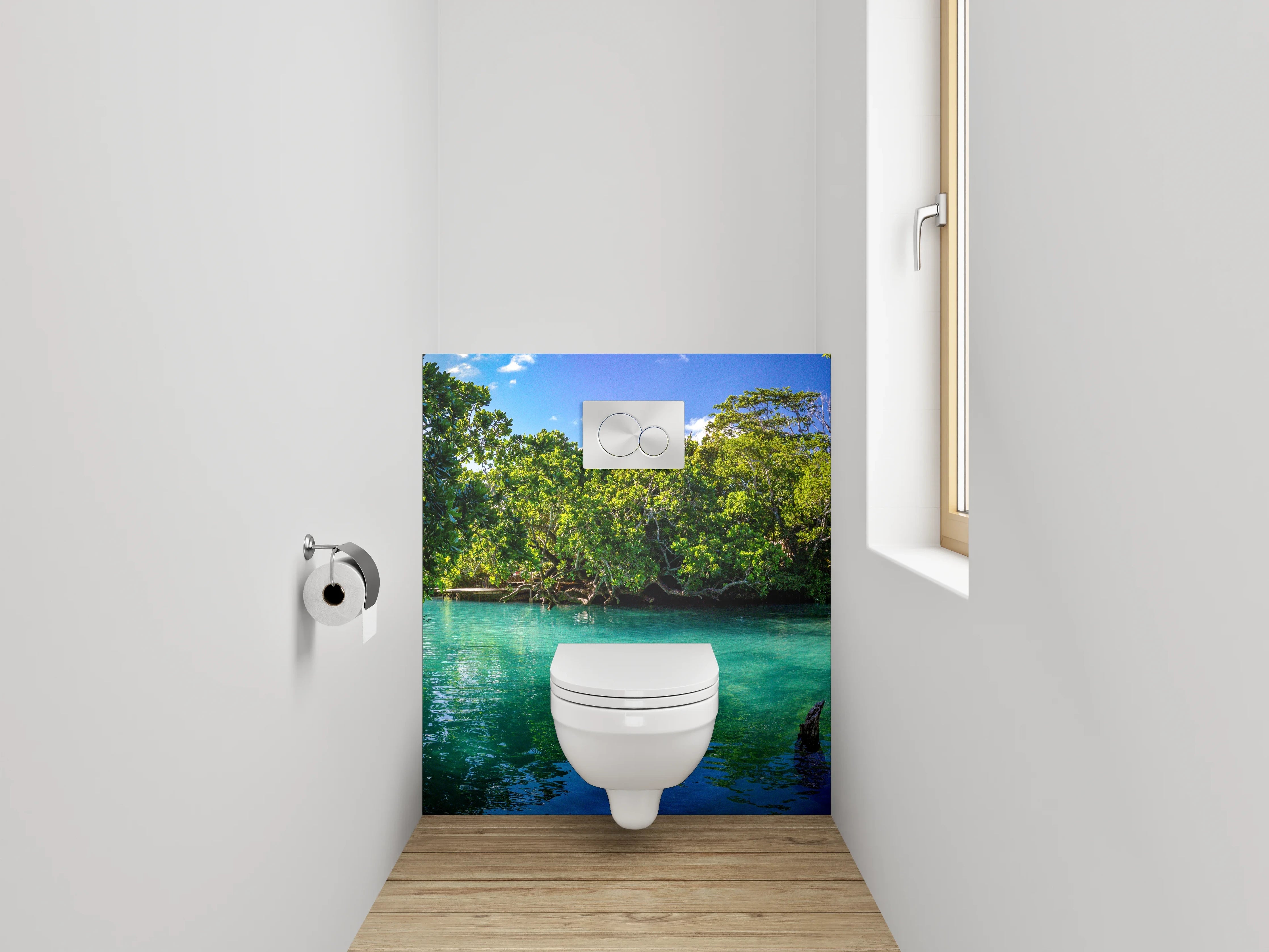 WC-Rückwand - Karibisches Dschungelparadies am Wasser