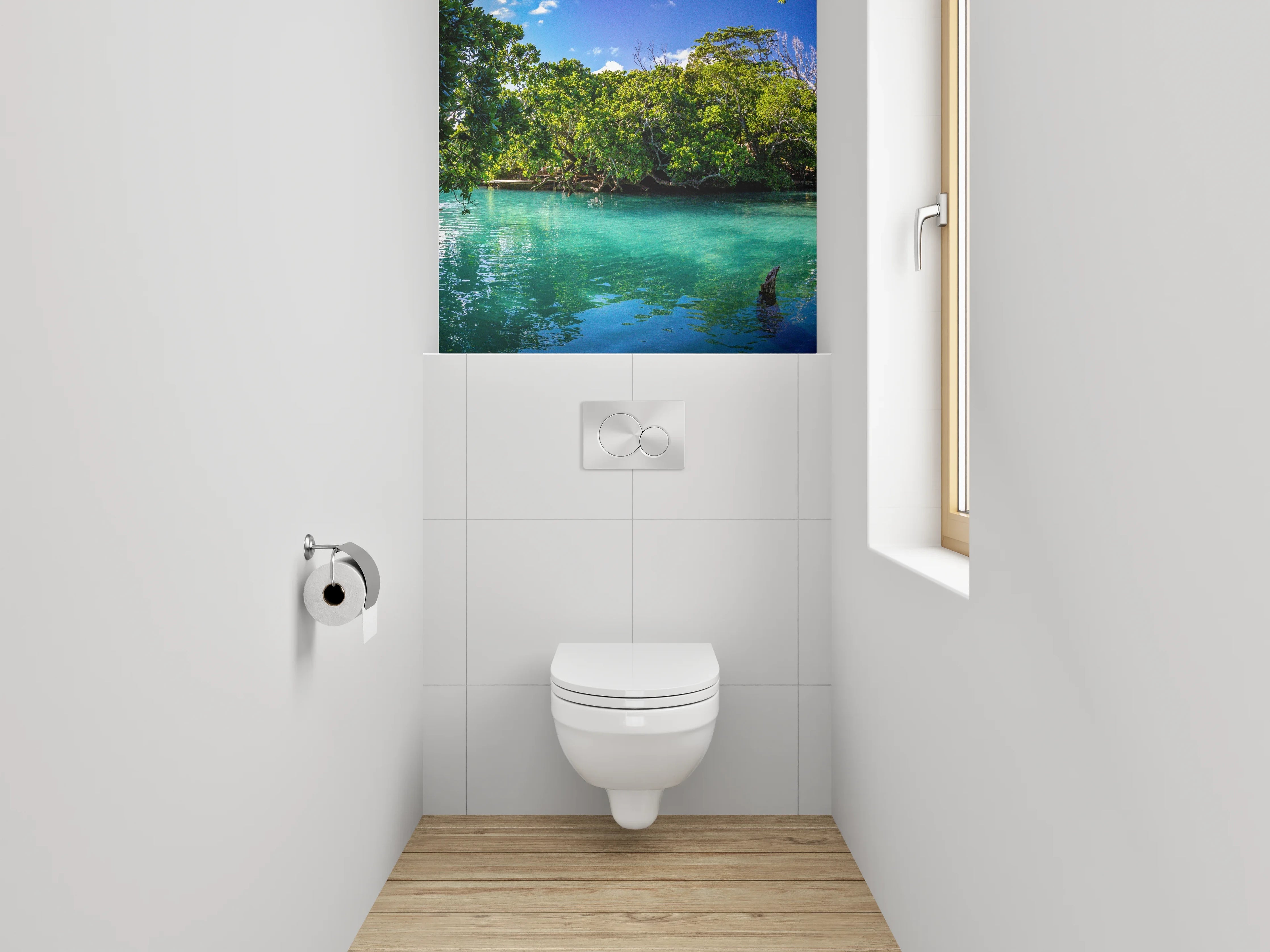 WC-Rückwand - Karibisches Dschungelparadies am Wasser