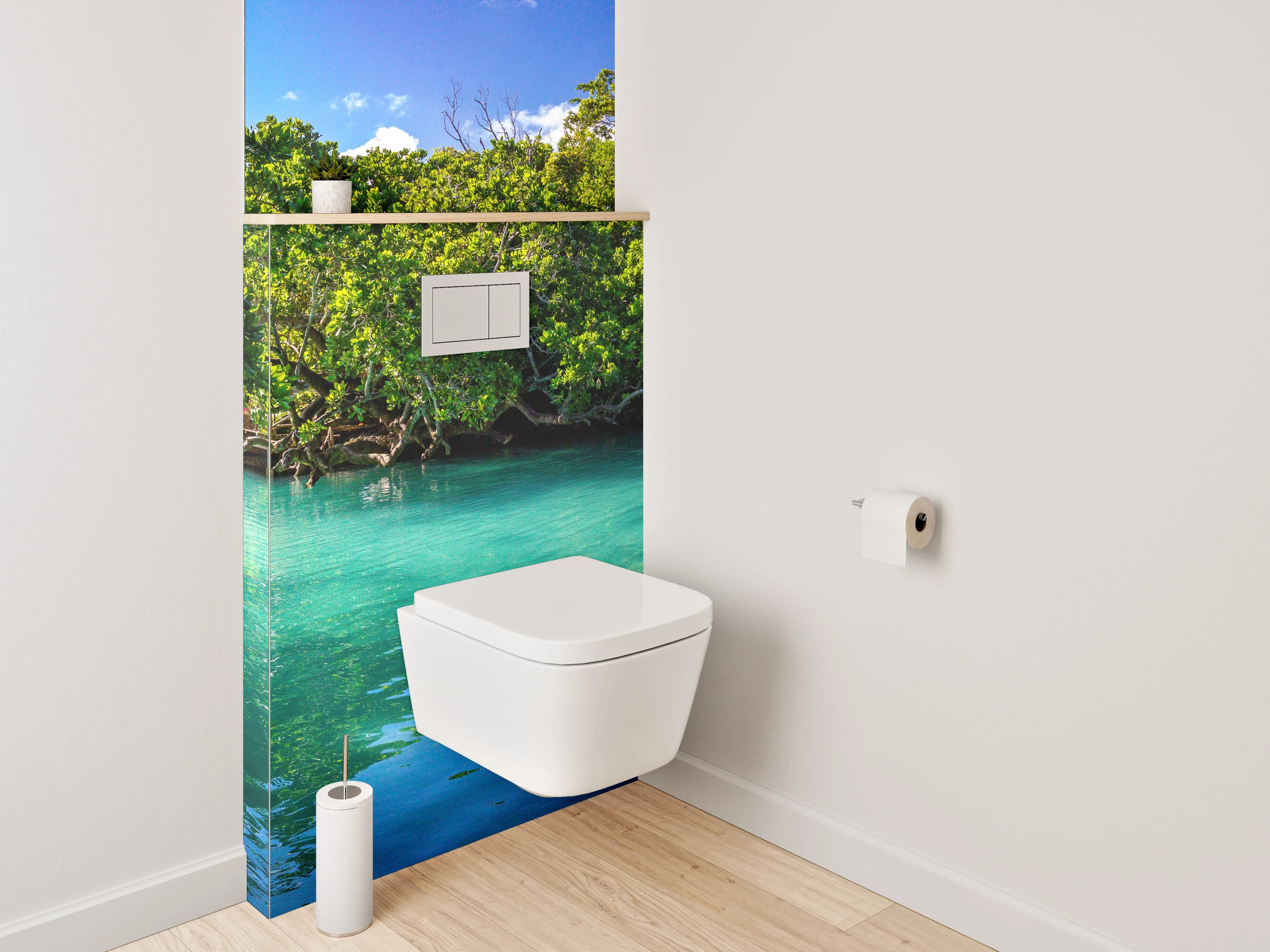 WC-Rückwand - Karibisches Dschungelparadies am Wasser