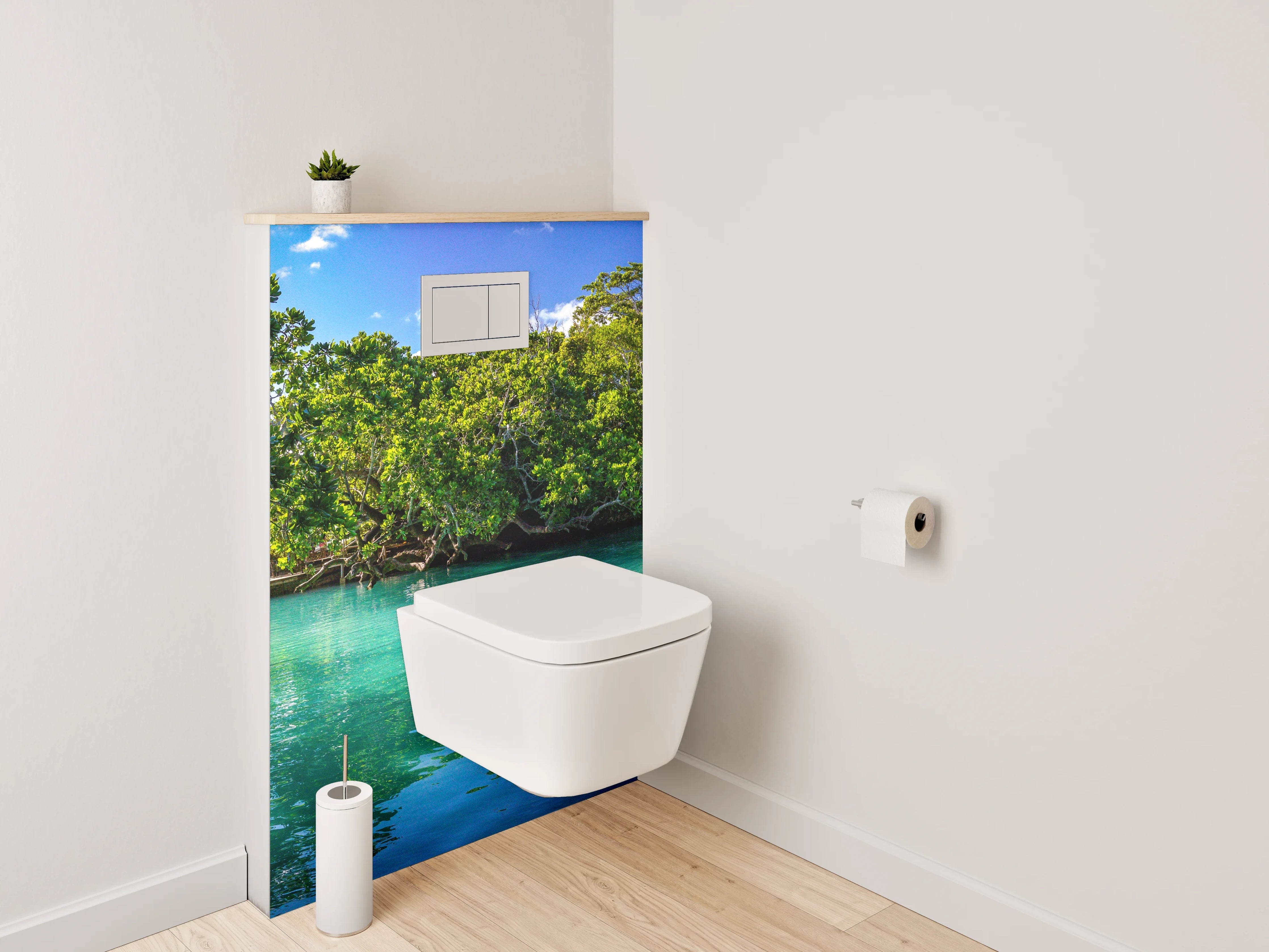 WC-Rückwand - Karibisches Dschungelparadies am Wasser