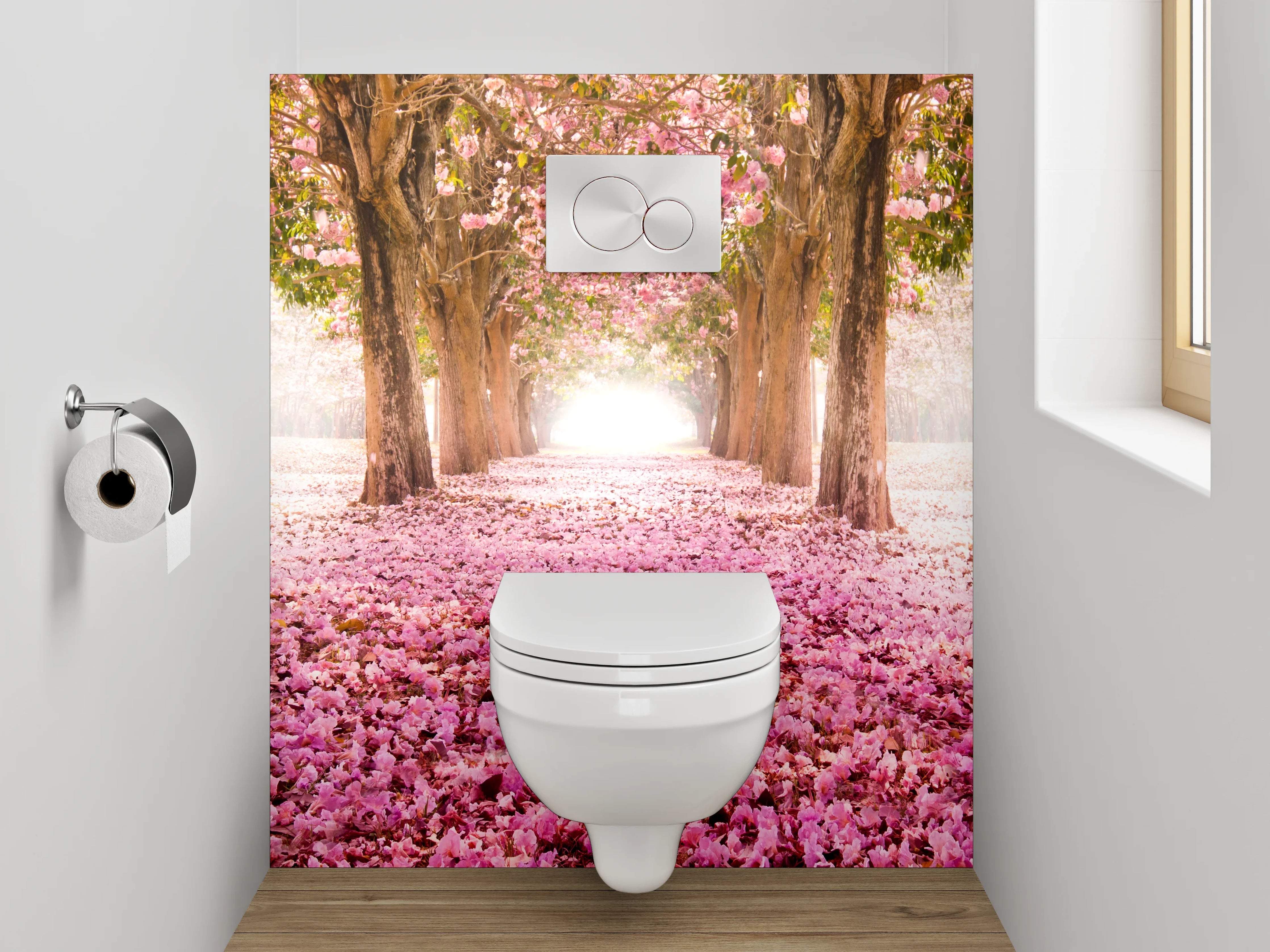WC-Rückwand - Kirschblüten-Allee Frühling Naturfotografie