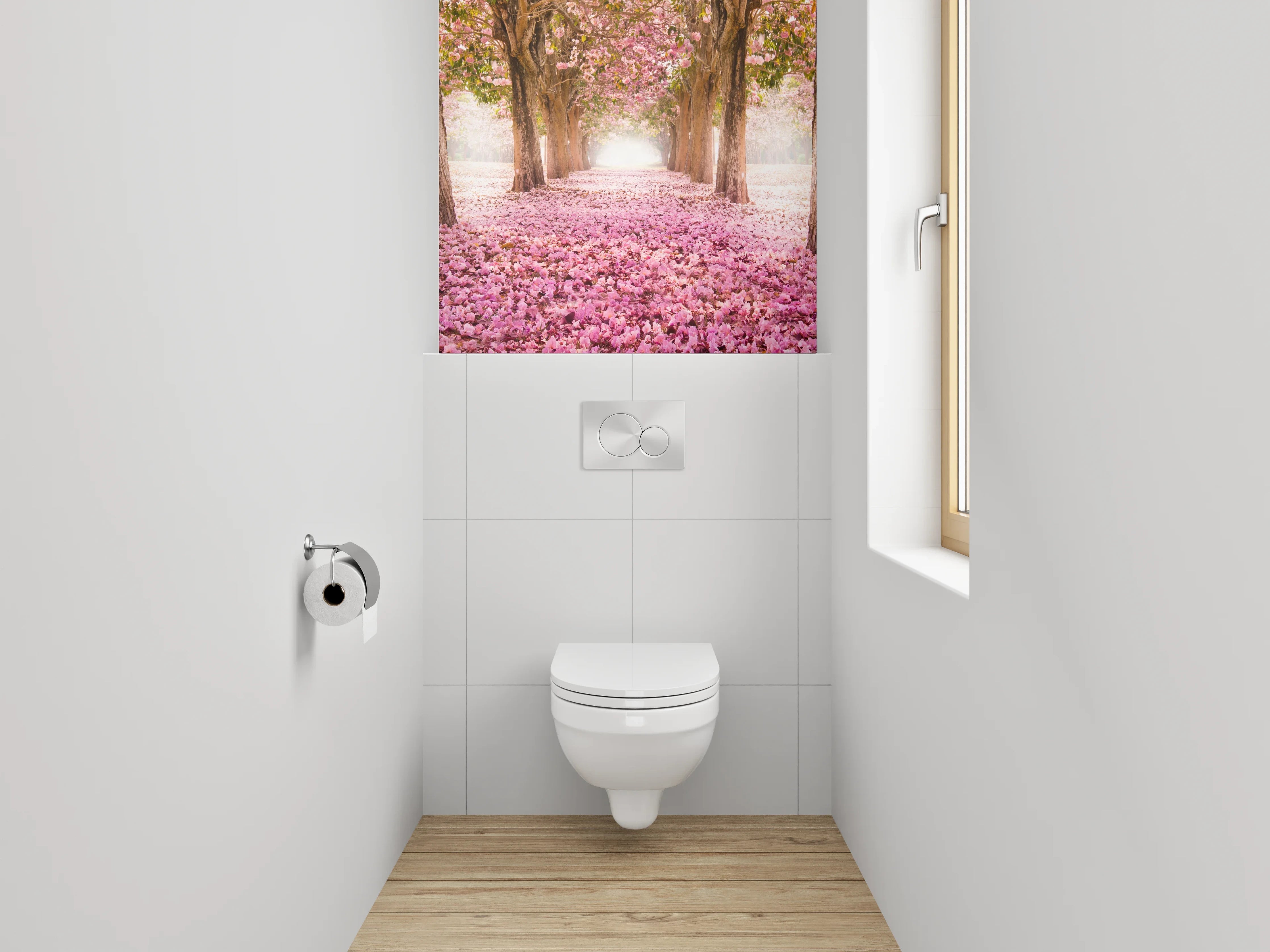 WC-Rückwand - Kirschblüten-Allee Frühling Naturfotografie