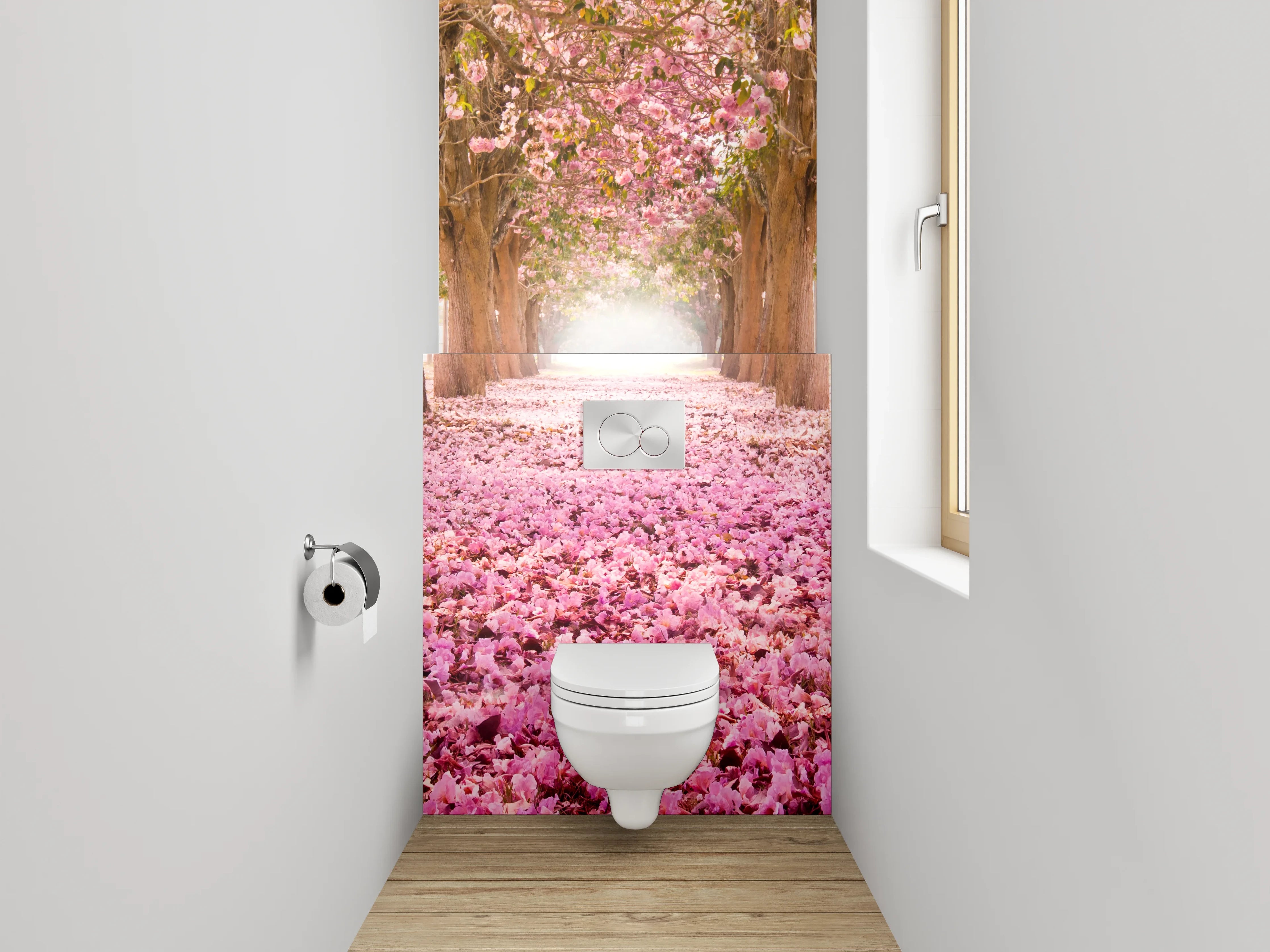 WC-Rückwand - Kirschblüten-Allee Frühling Naturfotografie