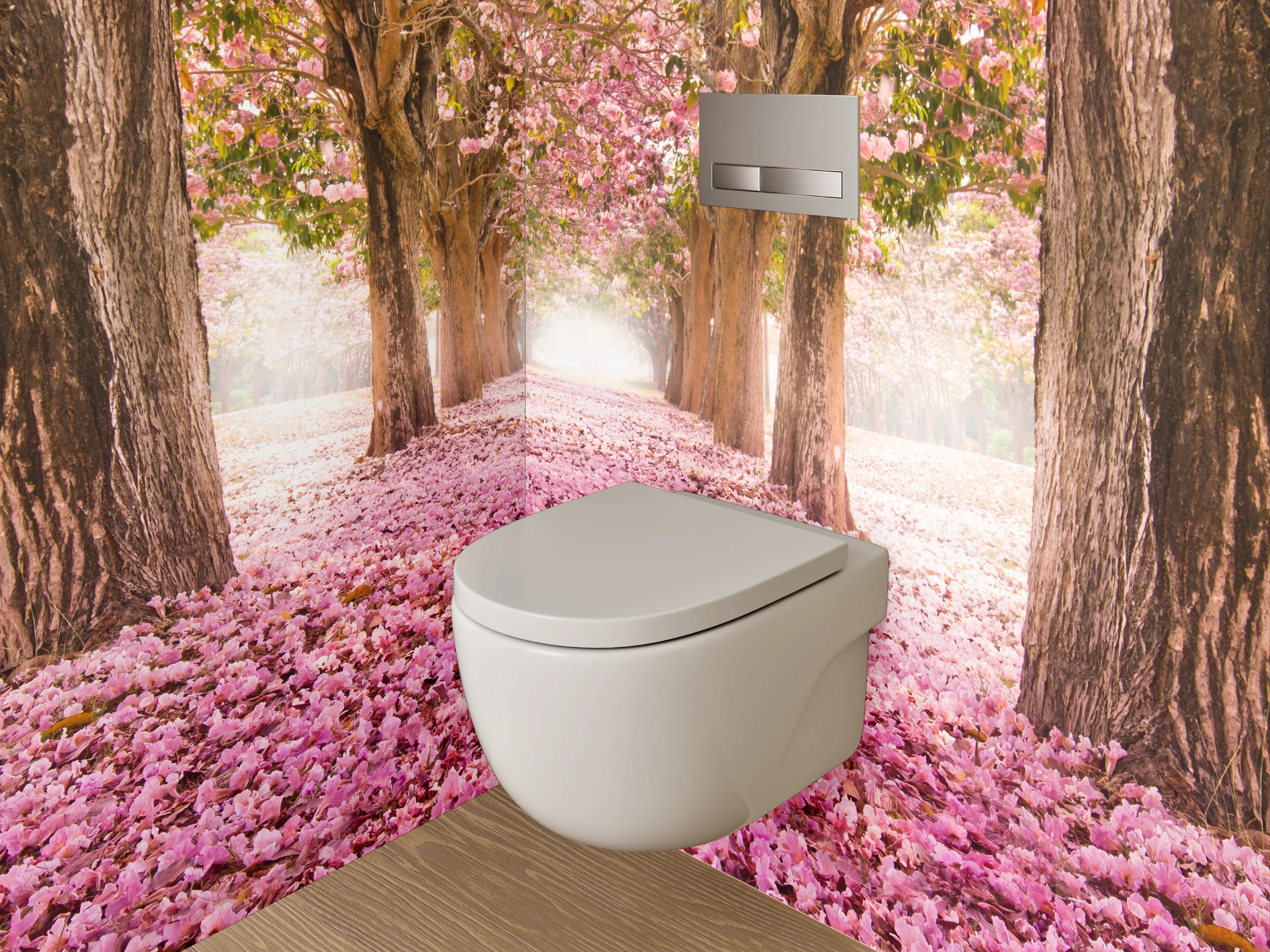 WC-Rückwand - Kirschblüten-Allee Frühling Naturfotografie
