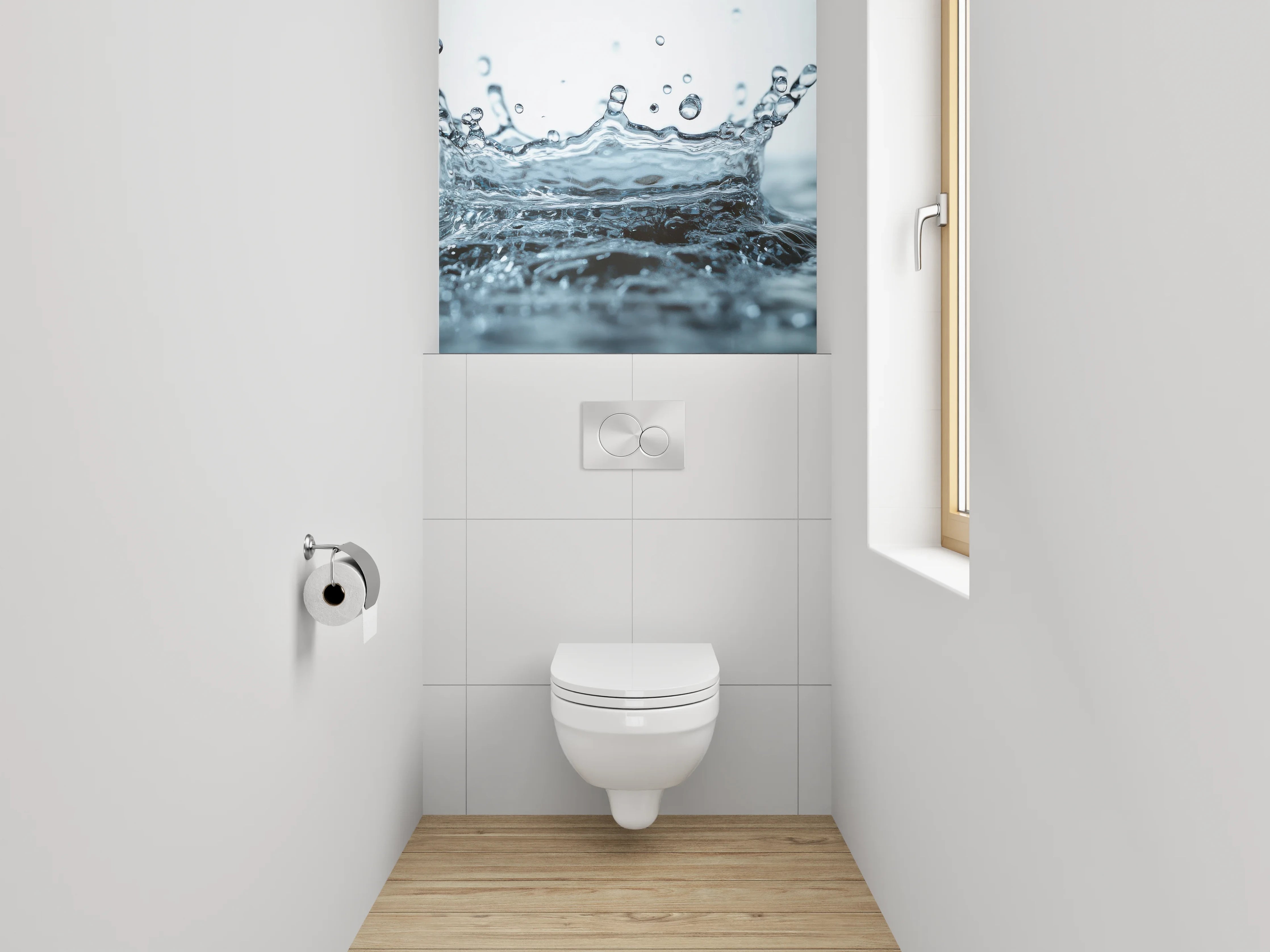 WC-Rückwand - Klares Wassertropfen-Foto