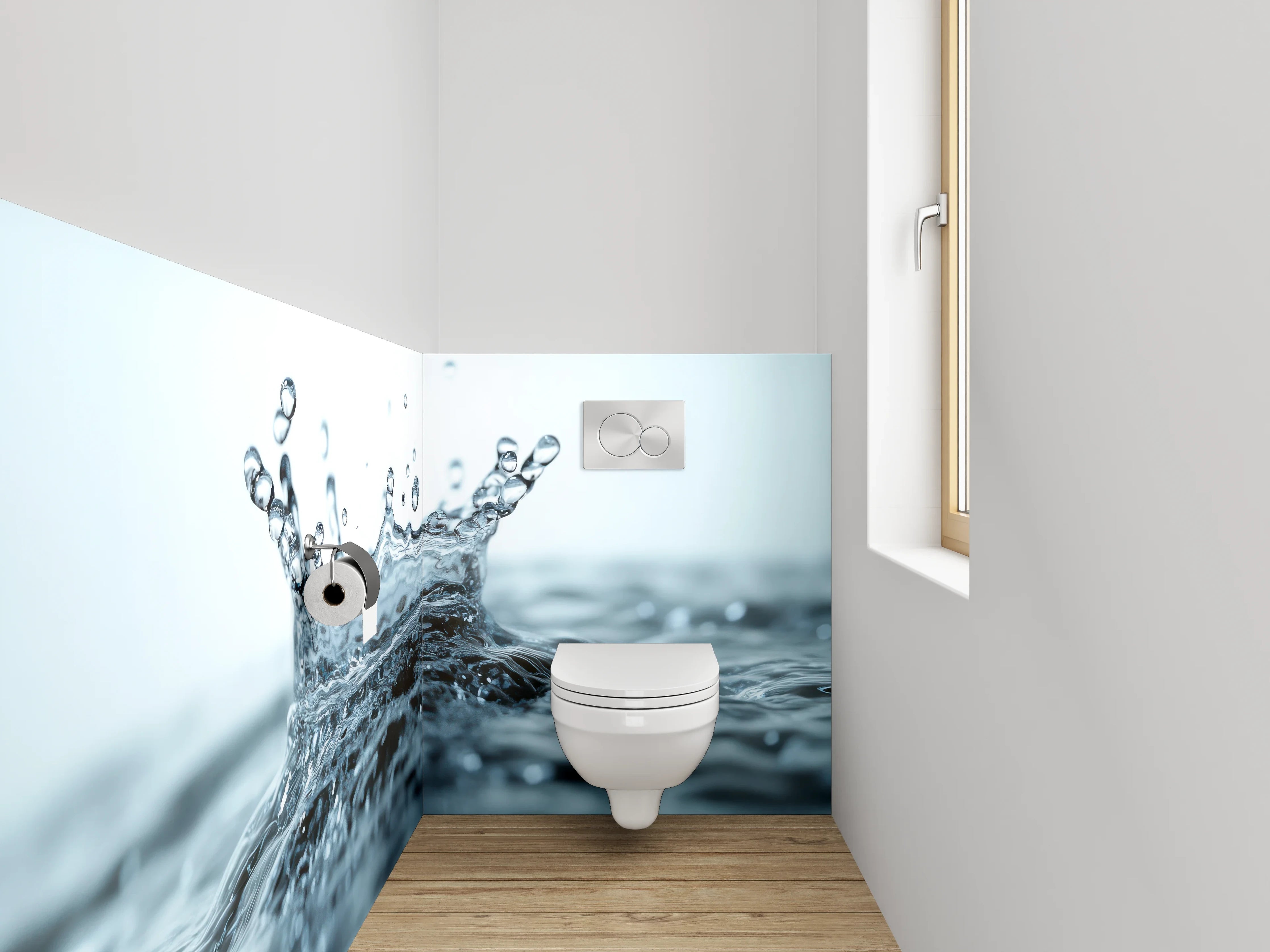 WC-Rückwand - Klares Wassertropfen-Foto