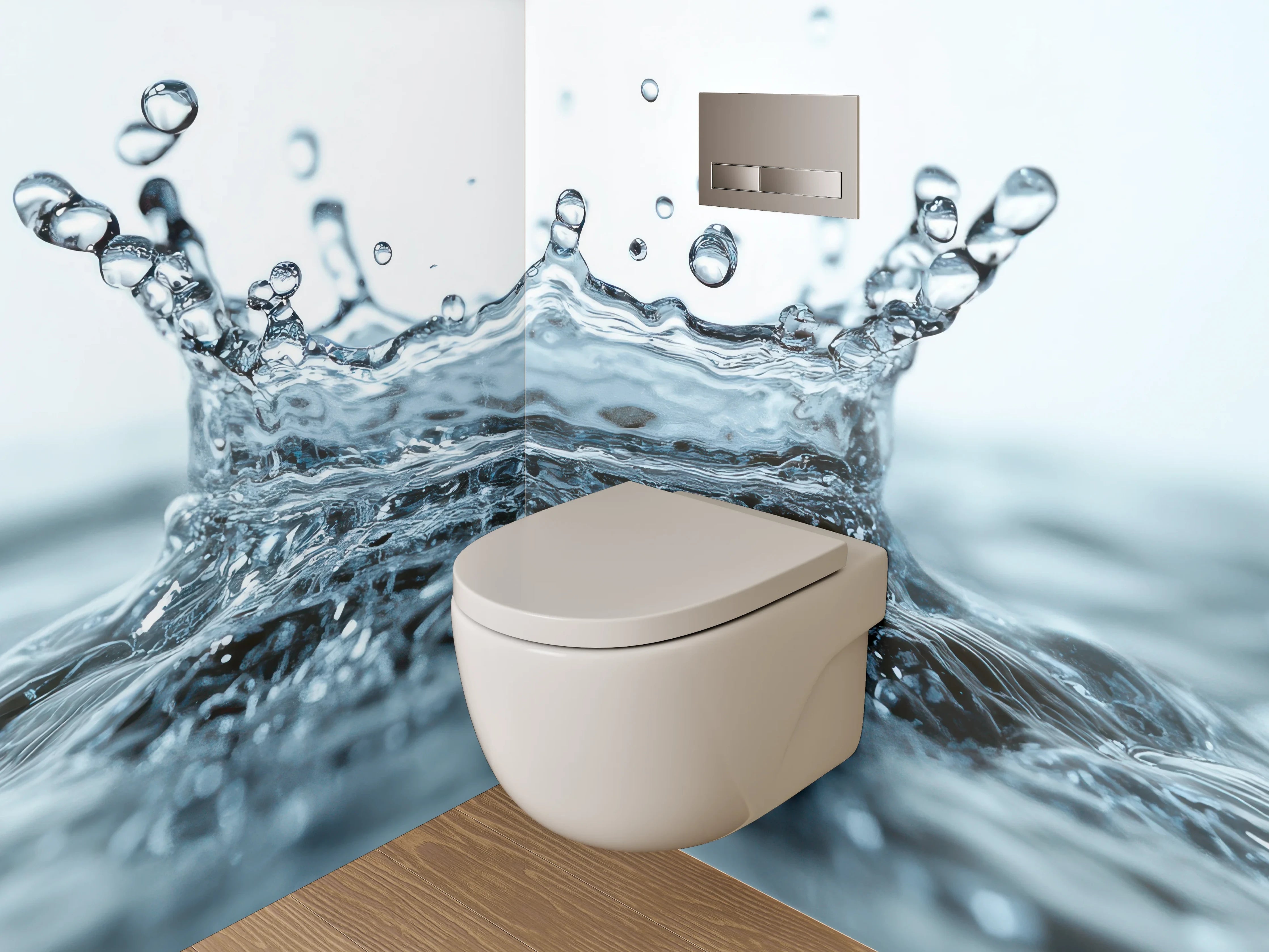 WC-Rückwand - Klares Wassertropfen-Foto