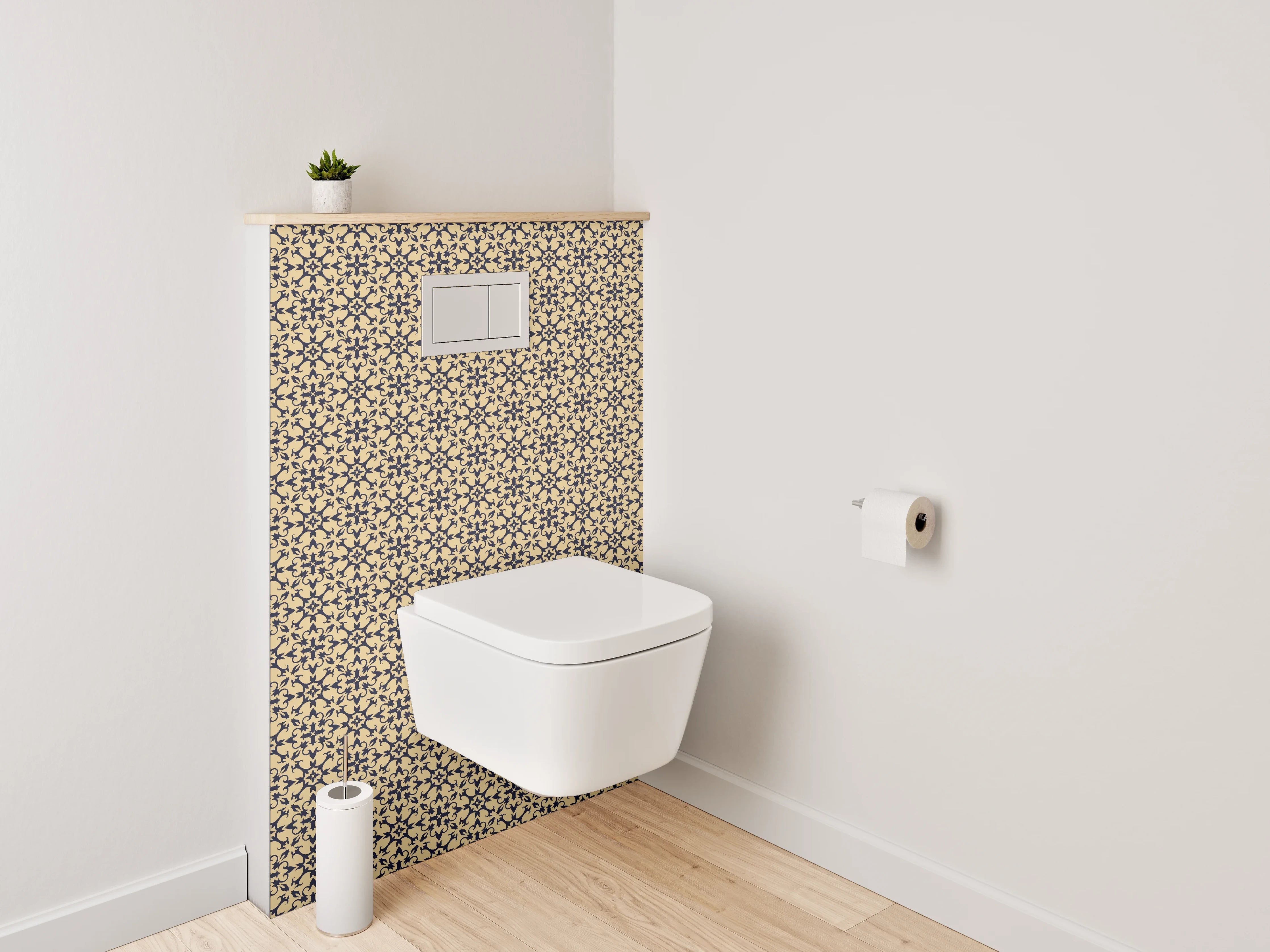WC-Rückwand - Klassisches florales Ornament Muster Tapete